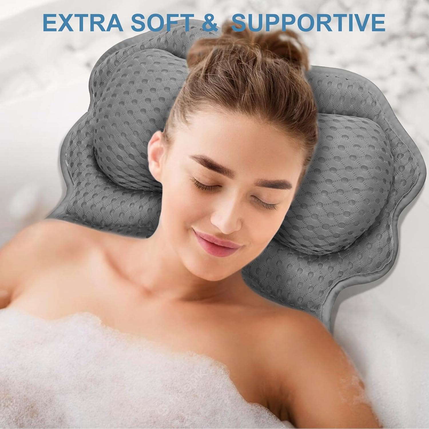 Thumbnail 5 de SetSail k079 Bath Pillow, Ergonomic 4D Mesh with Six Suction Cups