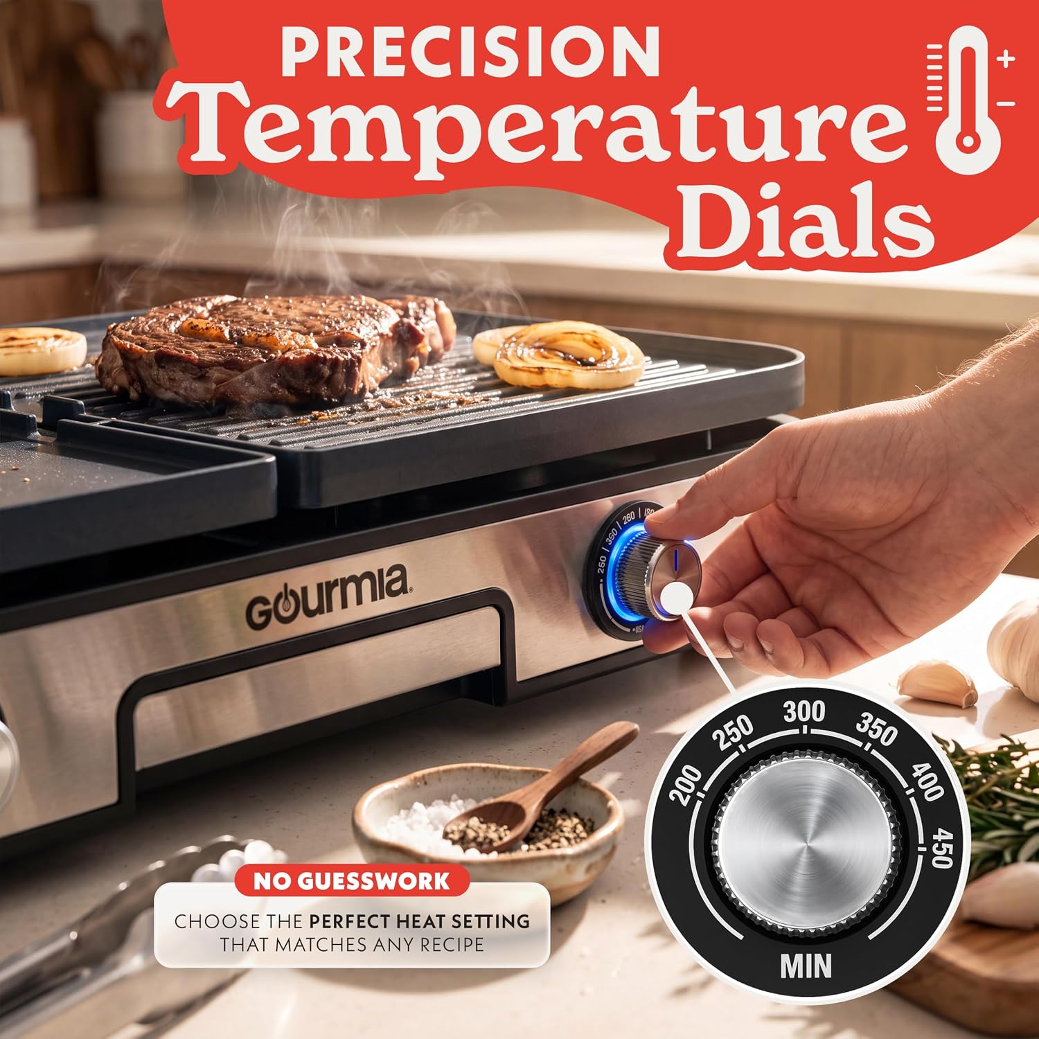 Detalle 2 de Gourmia 3-in-1 Indoor Grill 28x11.5 in
