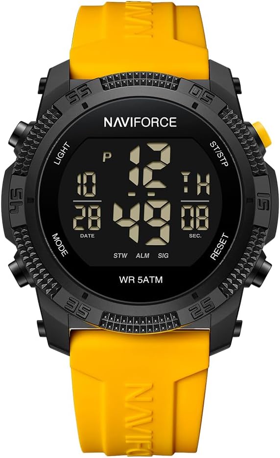 Detalle de Naviforce Orologio digitale sportivo impermeabile da uomo con cronometro e cinturino in gomma