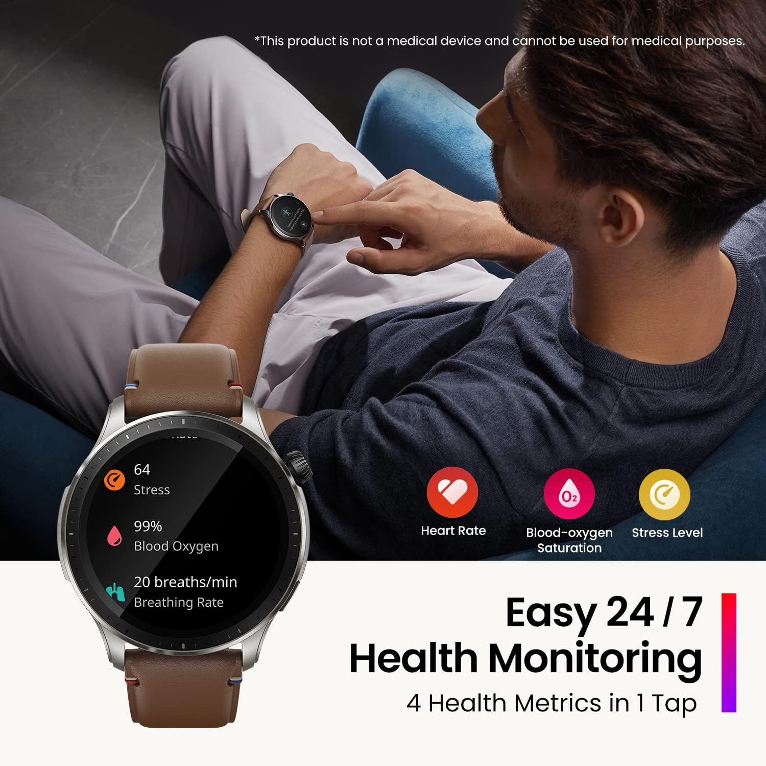 Detalle 2 de Amazfit GTR 4: Orologio Intelligente con GPS Dual Band, 150 modalità sport e autonomia fino a 14 giorni