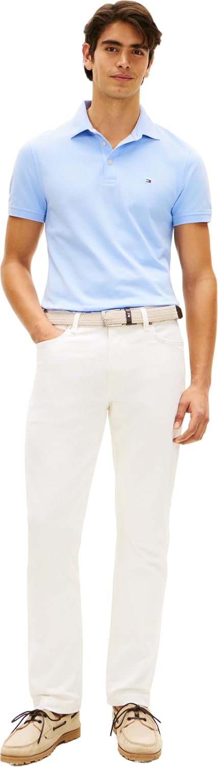 Detalle de Tommy Hilfiger Slim Straight Denton White – Dritto Uomo