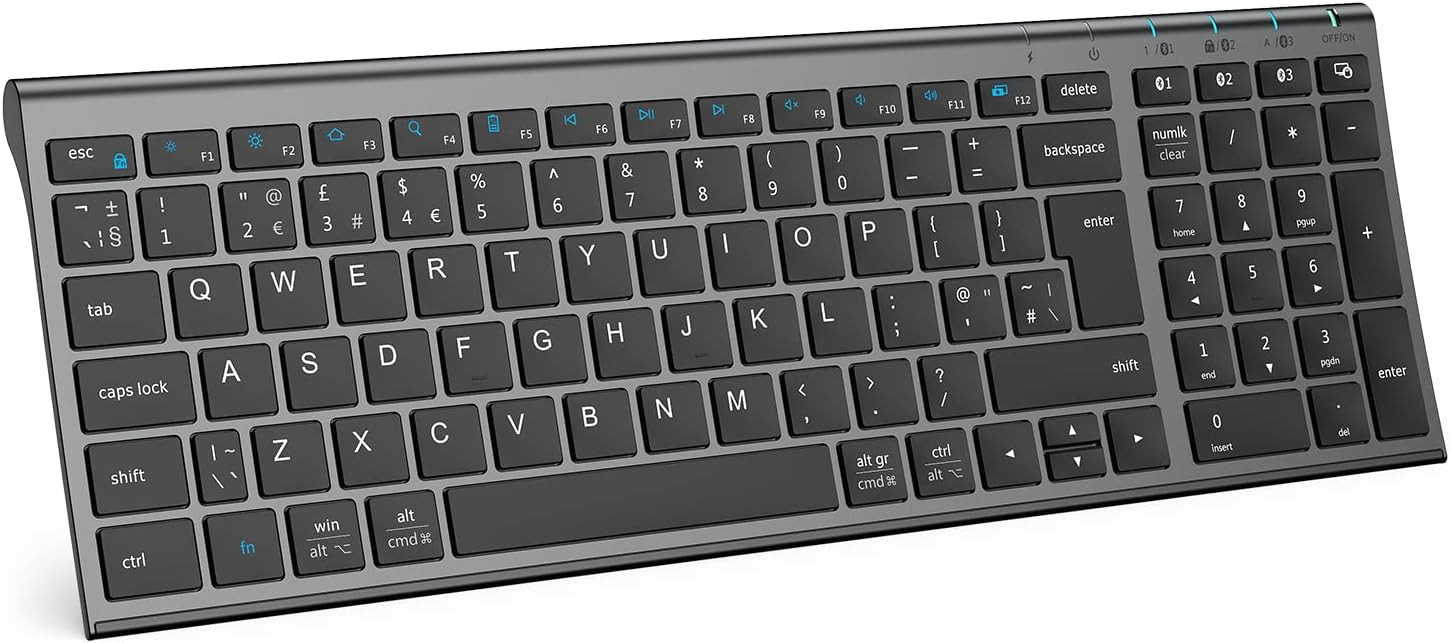 Detalle de iClever Wireless Keyboard Slim Bluetooth UK layout ⌨
