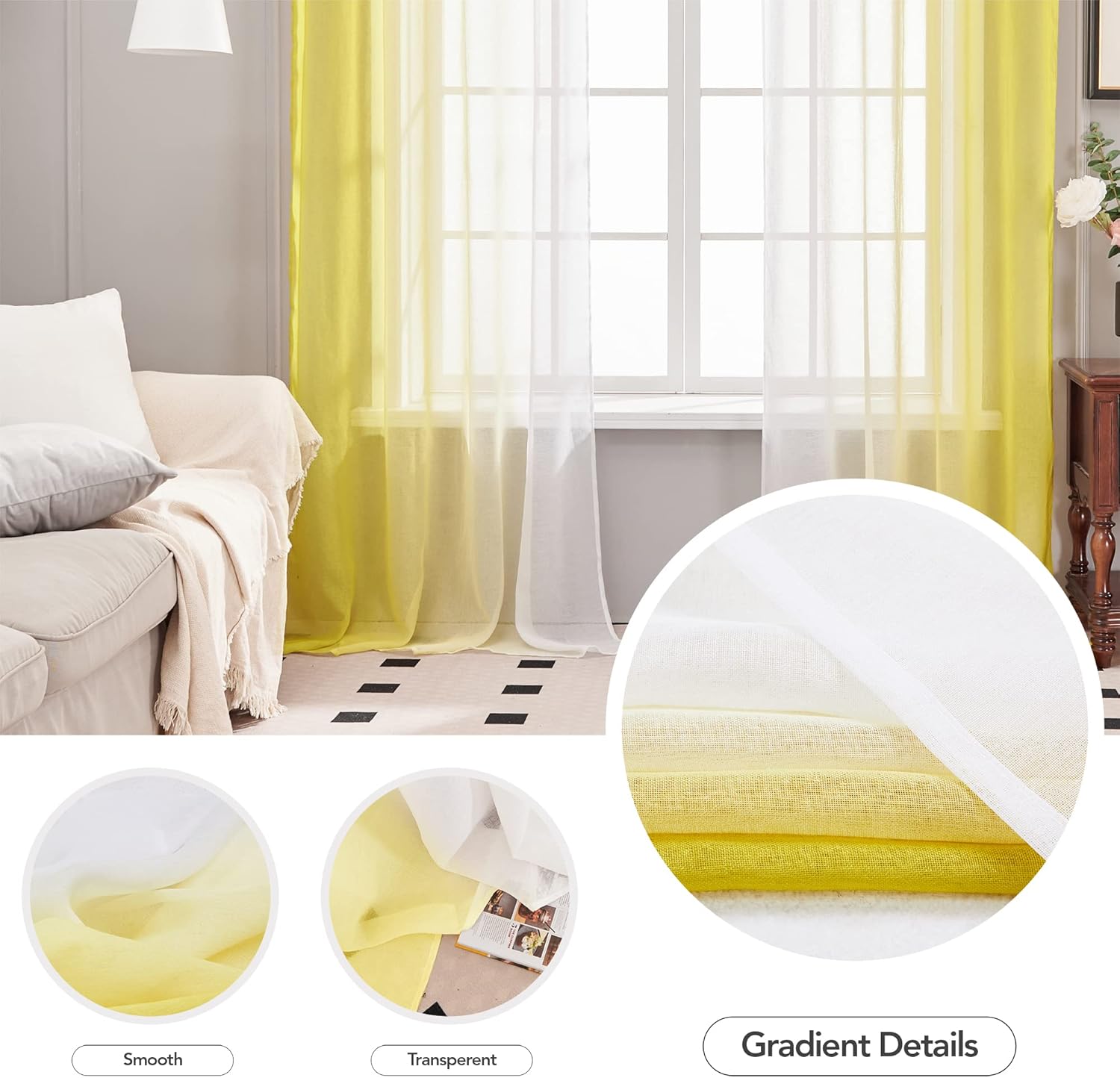 Thumbnail 3 de Deconovo Cortinas Infantiles Blancas con Motivos ✨ 140x245cm