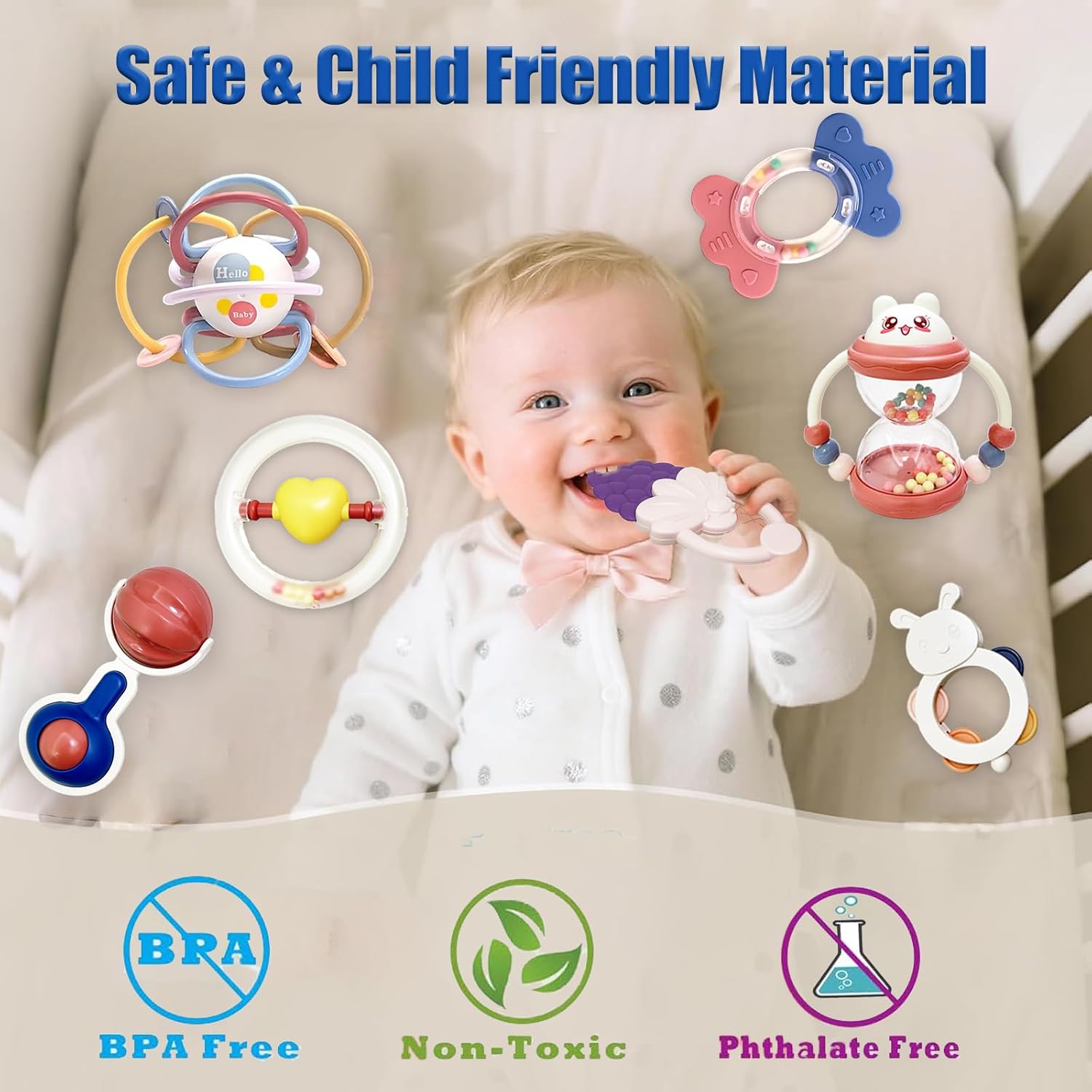 Thumbnail 6 de Gdbykds 14pcs Baby Rattles: Safe, Stimulating Toys for 0–12 Months