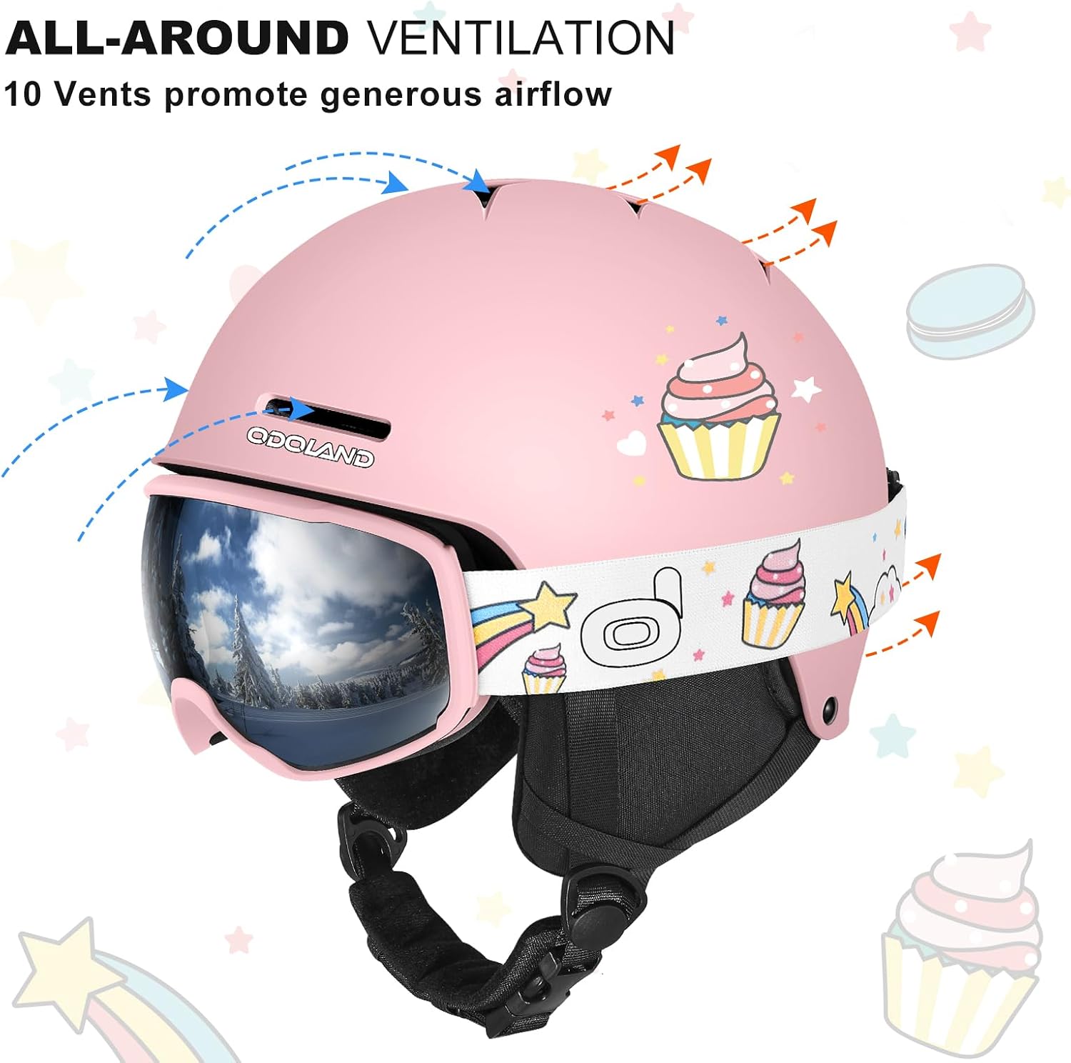 Thumbnail 5 de Odoland Kids Ski Helmet with Goggles for Ages 6-14