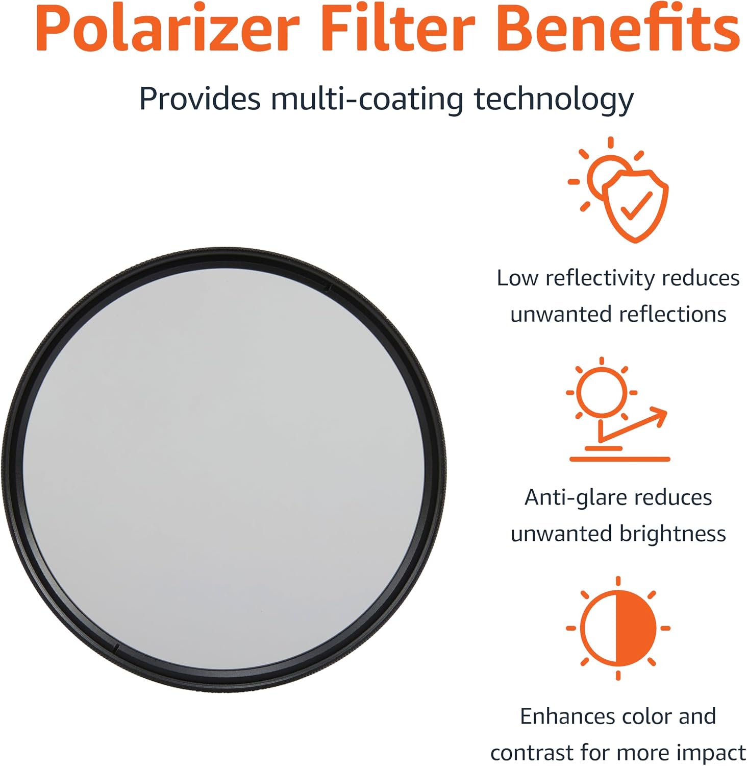 Detalle 2 de Amazon Basics 77mm Circular Polarizer Protection Filter for Deeper Colours & Reduced Glare