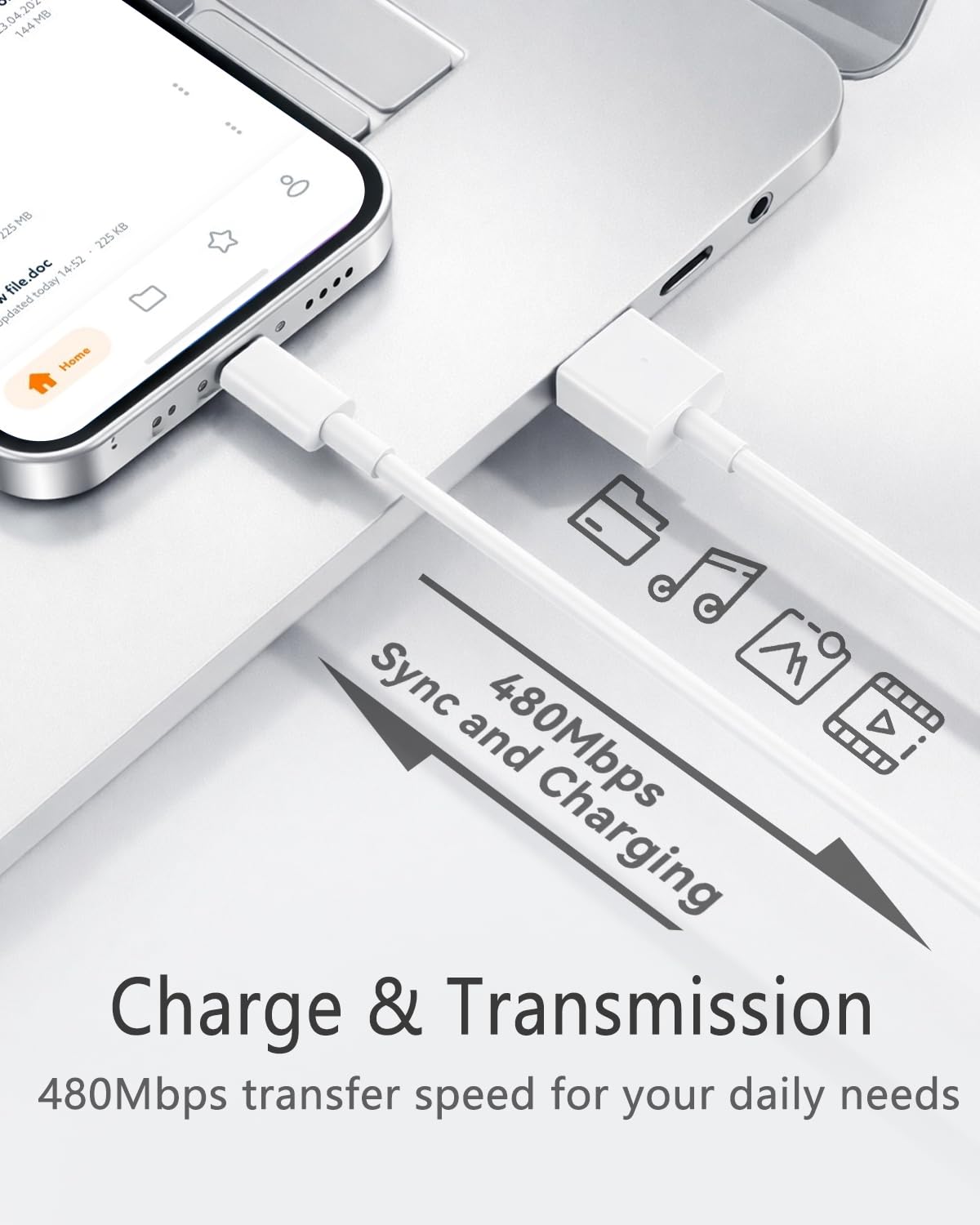 Detalle de Câble iPhone Lightning 1M 2Pack MFi