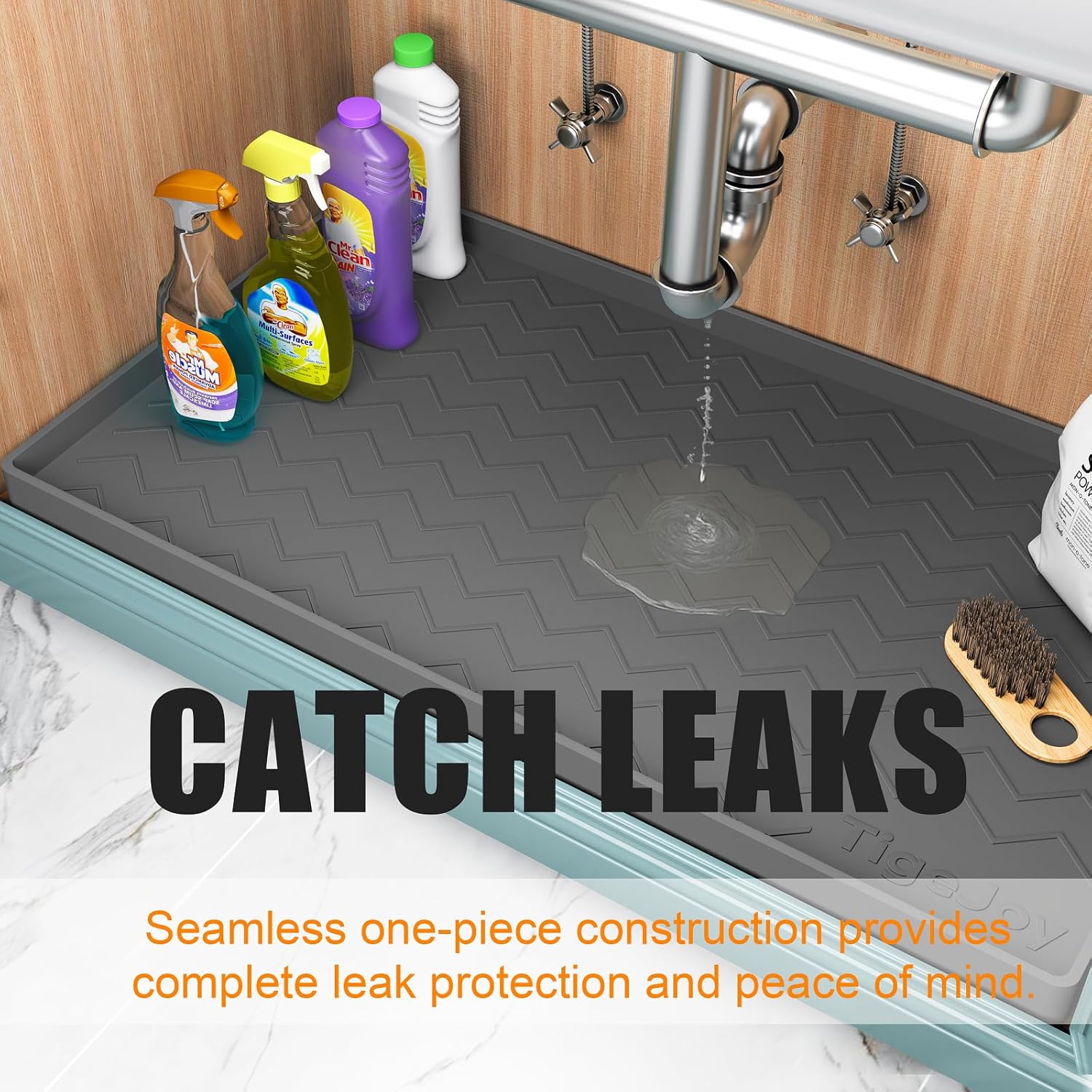 Detalle 2 de TigeJoy 34" x 22" Under Sink Mat Waterproof Protector