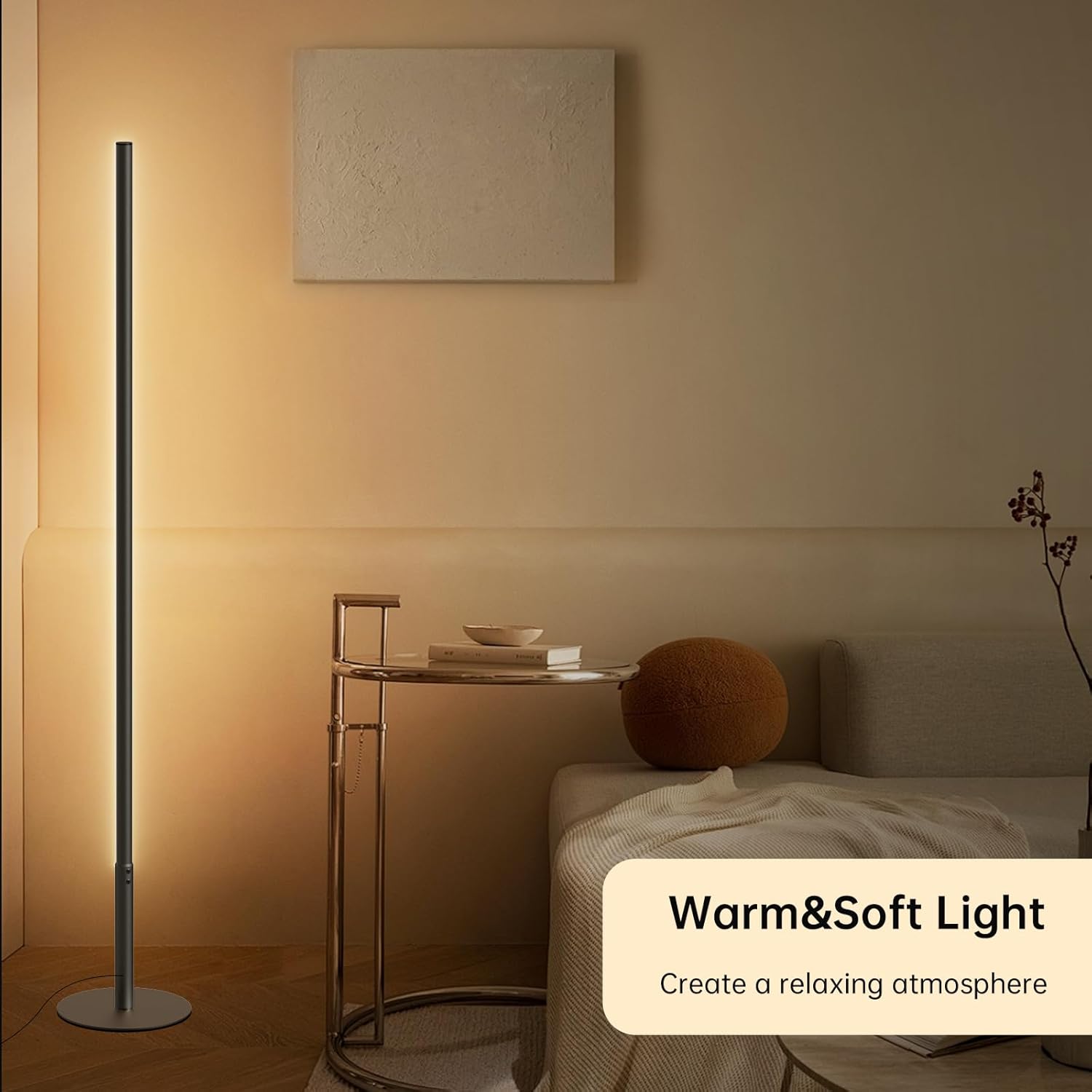 Detalle 2 de Hzitcigm LED Stehlampe Wohnzimmer – Dimmbare Stehleuchte mit Farbtemperaturen 2700K–6500K, Memory-Funktion, Fernbedienung, 147 cm
