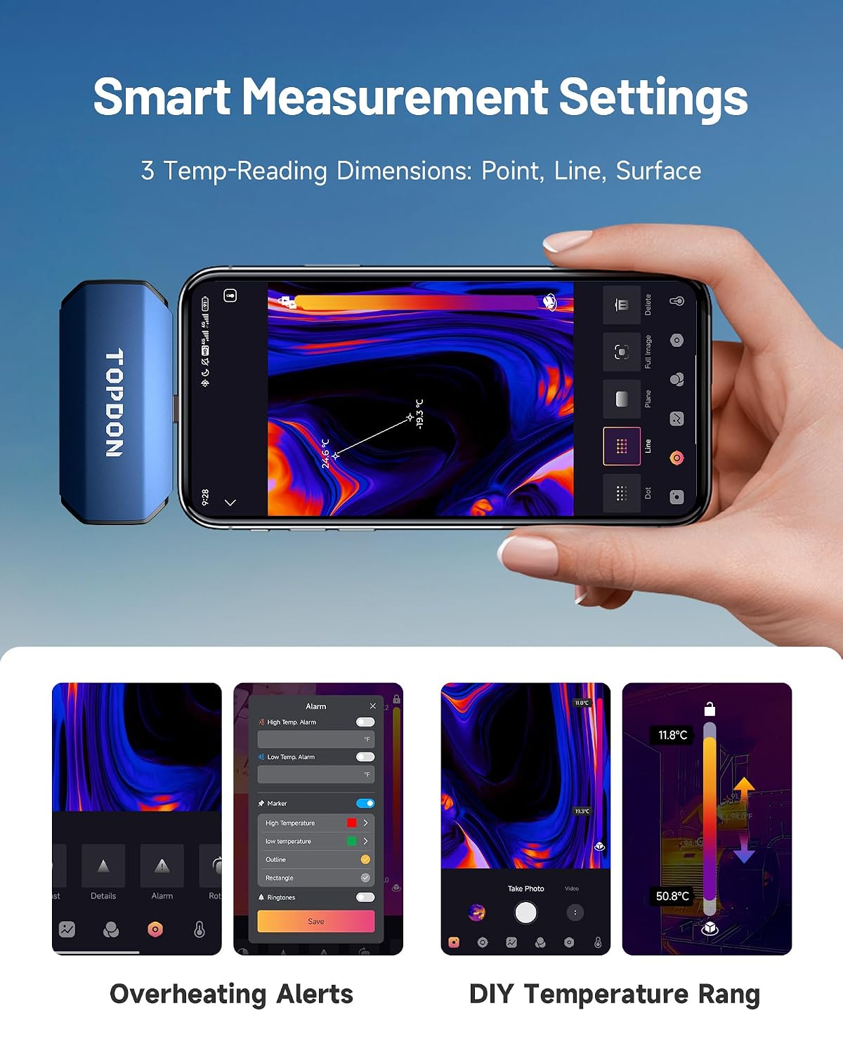 Thumbnail 6 de TOPDON TC001 Thermal Camera for Android, 512×384 Super Resolution, 9 Palettes