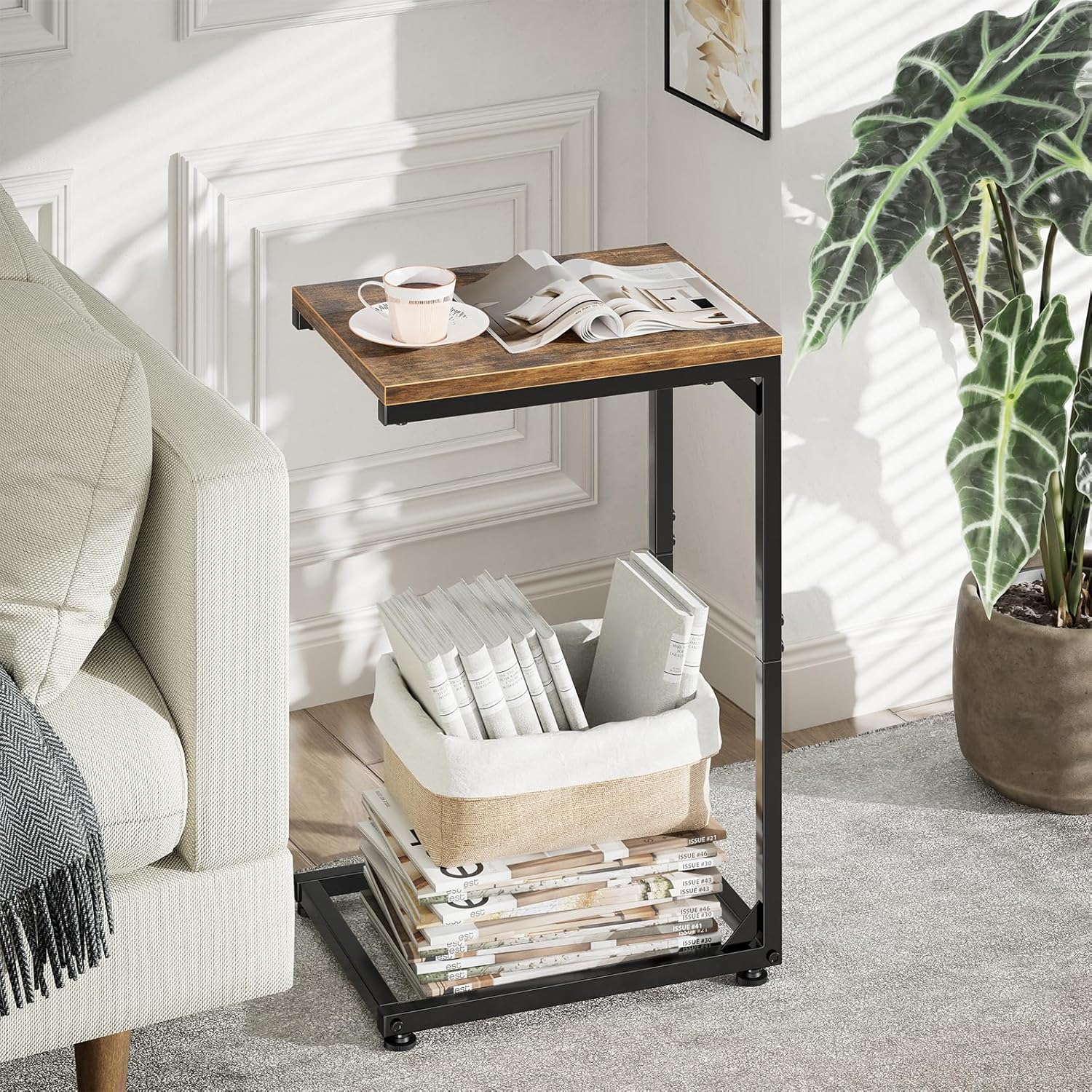 Thumbnail 6 de Simple Trending C Shaped End Table with Metal Frame