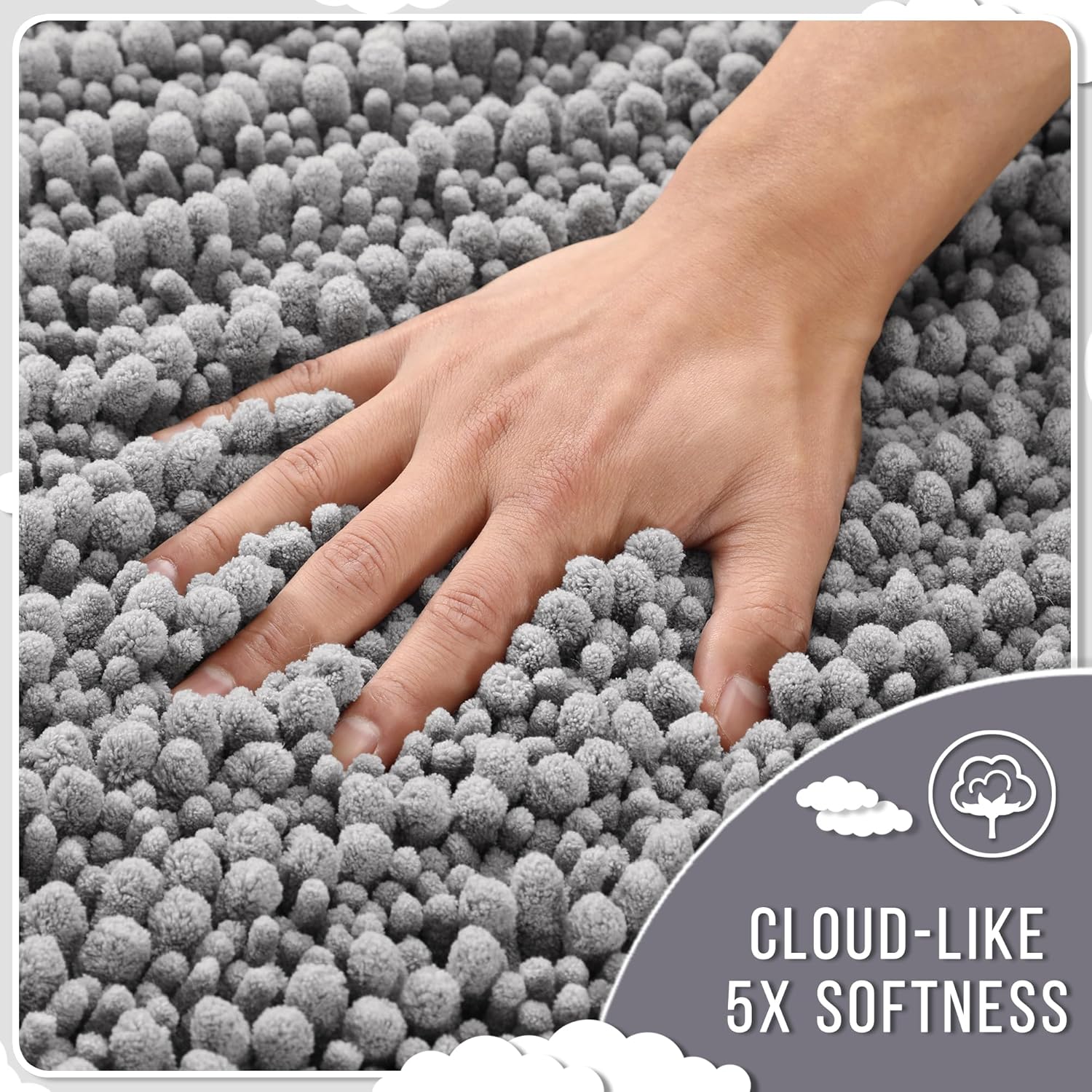 Thumbnail 3 de Yimobra 32x20 Inch Chenille Bath Mat, Non-Slip