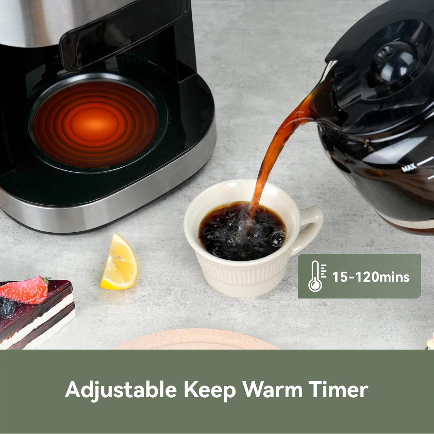 Thumbnail 4 de Gevi 10-Cup Coffee Maker with Grinder 1.5L
