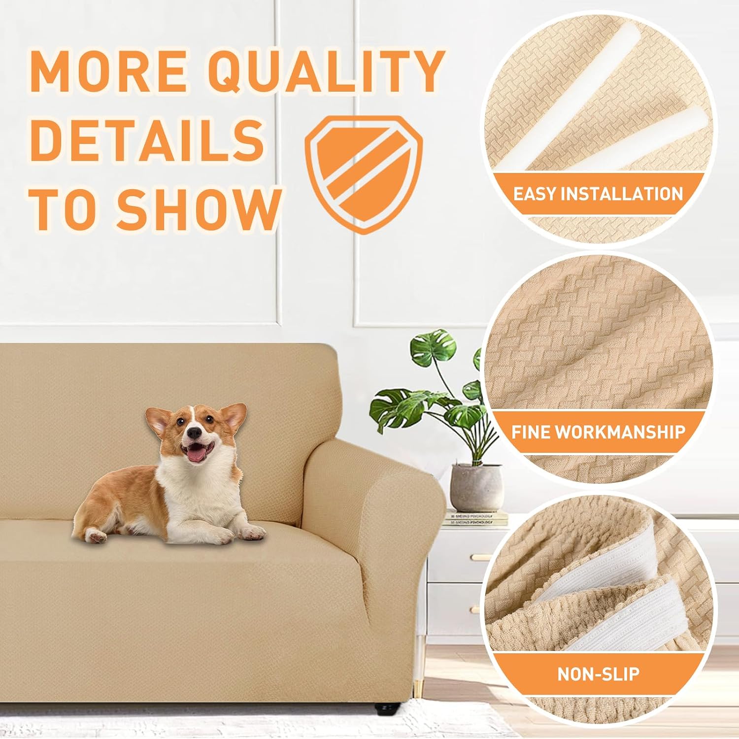 Thumbnail 4 de Ystyle Funda Sofa 1 Plaza beige amarillo