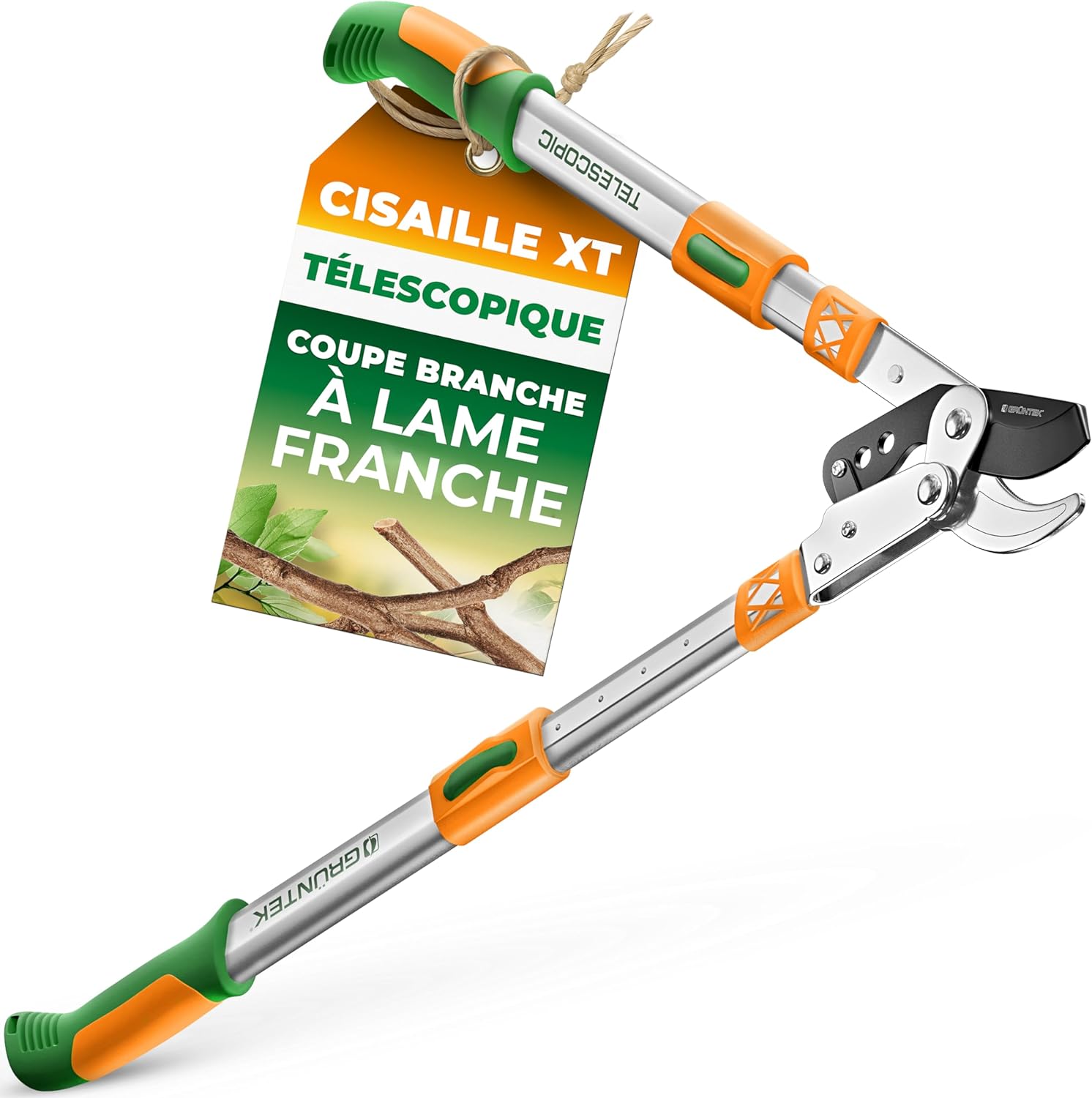 Thumbnail 6 de GRÜNTEK Sécateur de Jardin Professionnel à Cliquet Automatique et Enclume 20 cm – Condor