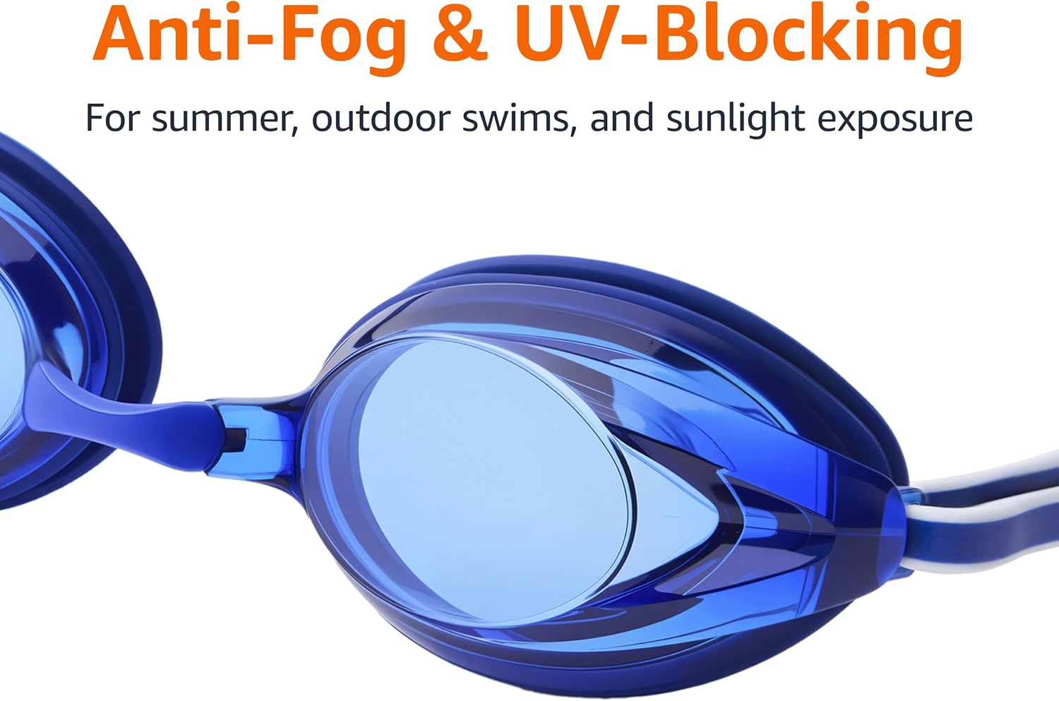 Thumbnail 2 de Amazon Basics Unisex Swim Goggles for Adults with Anti-Fog, Wide View, and 4 Interchangeable Nosepieces