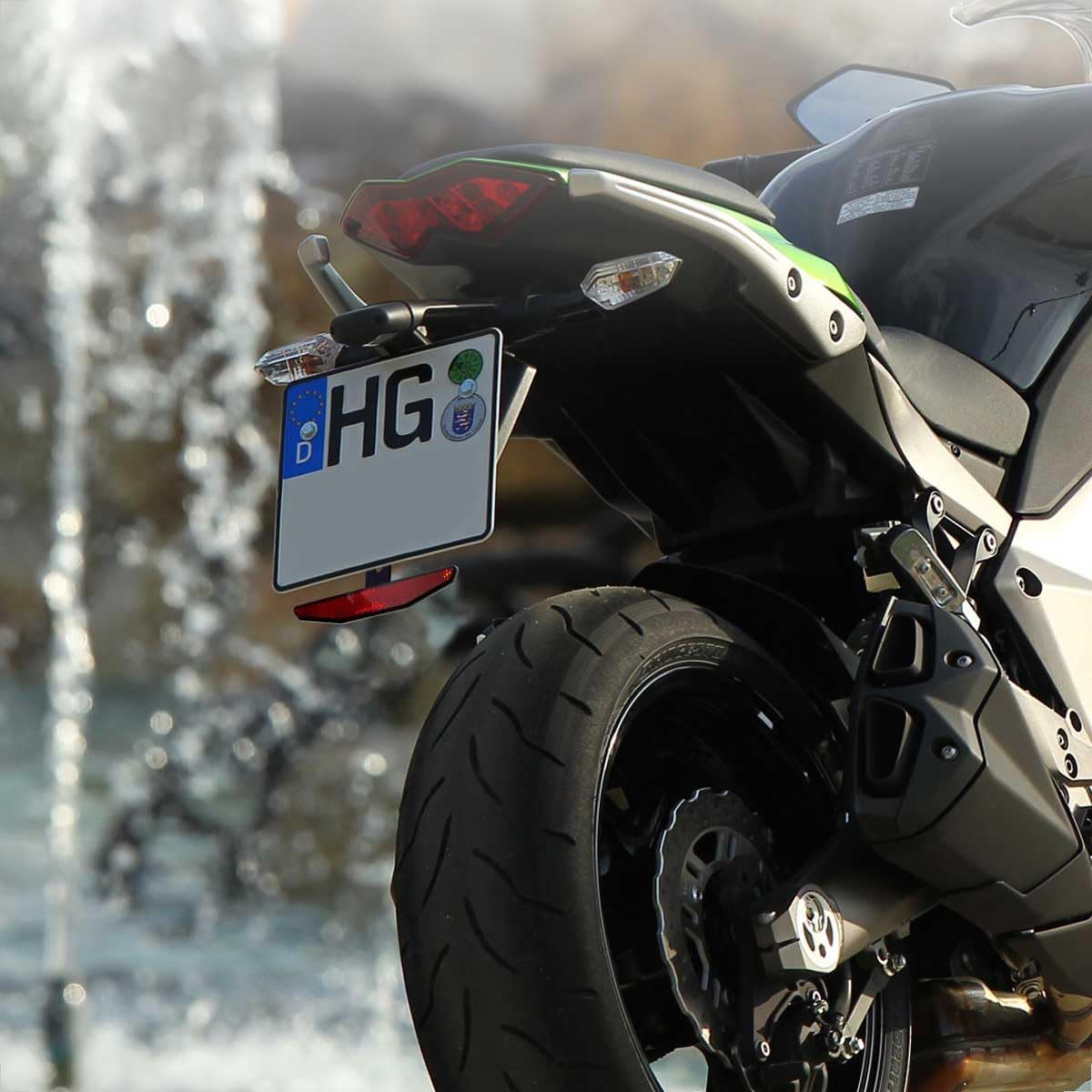 Detalle 2 de Evermotor Rückstrahler Motorrad E4 – 2er-Set mit T-Halterung, EU E4-geprüft