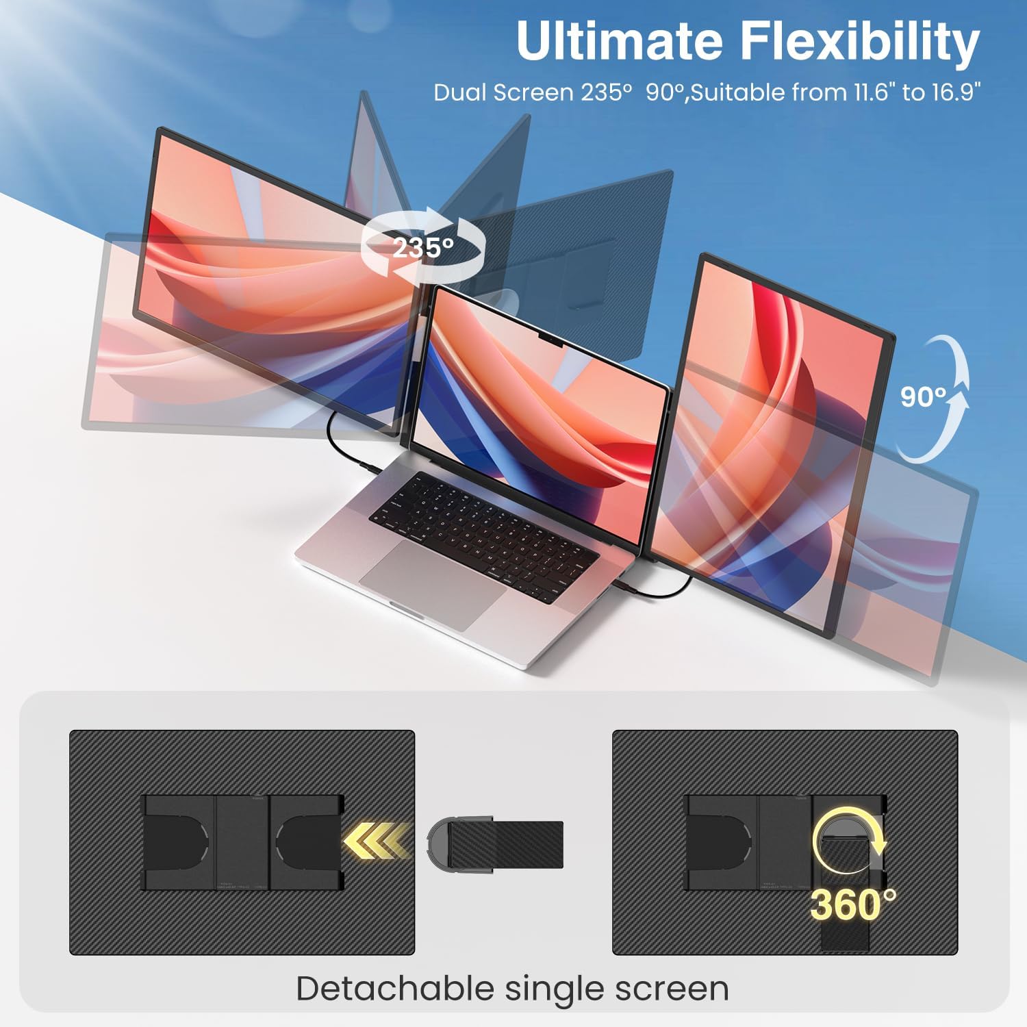Thumbnail 3 de FLYTOCCA 16" Laptop Screen Extender 1200P