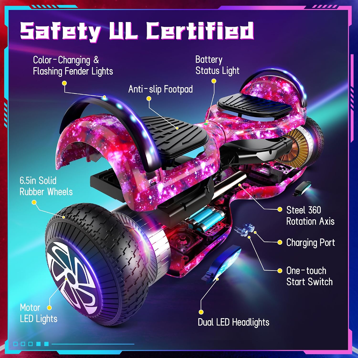 Thumbnail 1 de SISIGAD Hoverboard 6.5" for Kids 6–12