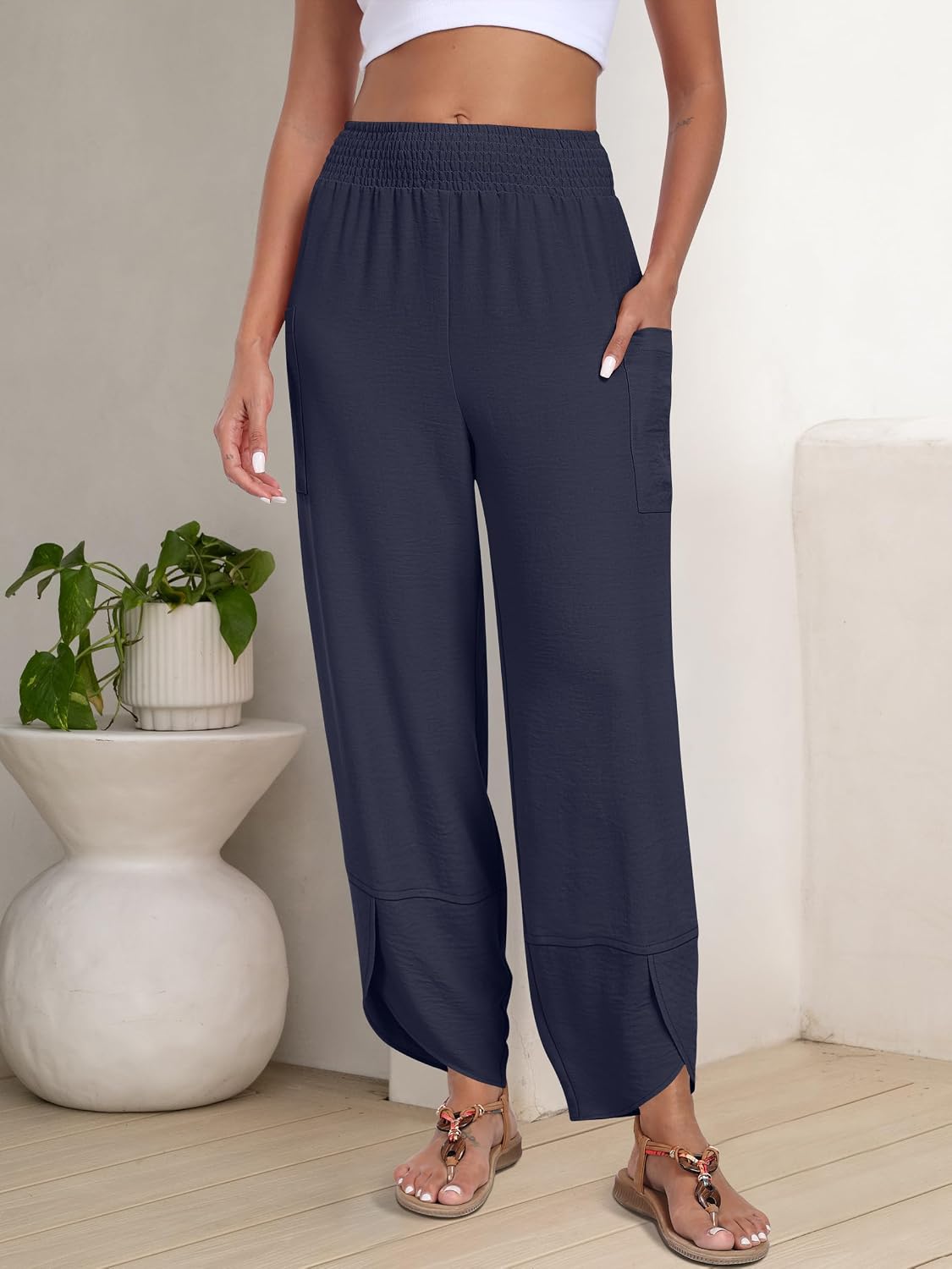 Detalle de ANRABESS Women's Palazzo Pants Polyester