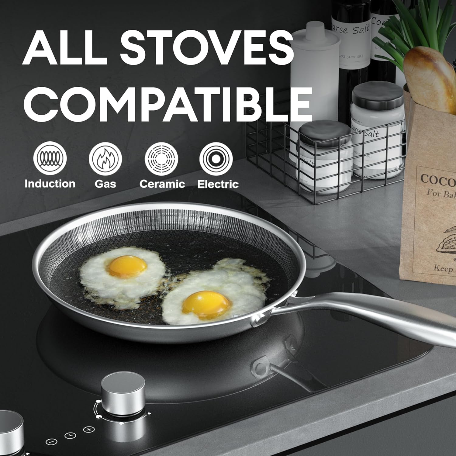 Thumbnail 1 de COOKER KING 8-Inch Stainless Steel Pan: Hybrid Nonstick Frying Pan for Small Batches