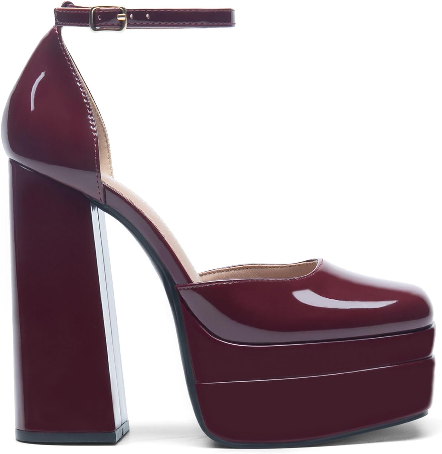 Detalle de DREAM PAIRS Sdpu2319w Women's Platform Pumps with Square Toe and Ankle Strap