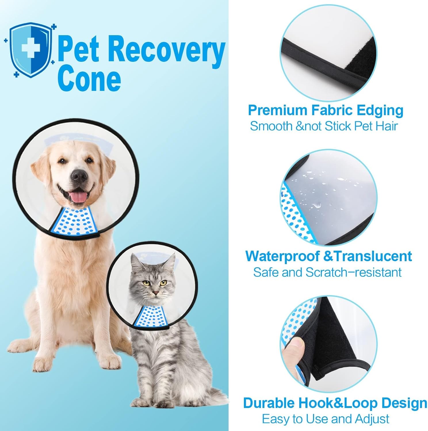 Thumbnail 4 de Supet adjustable dog cone collar (S–new) for post-surgery wound protection