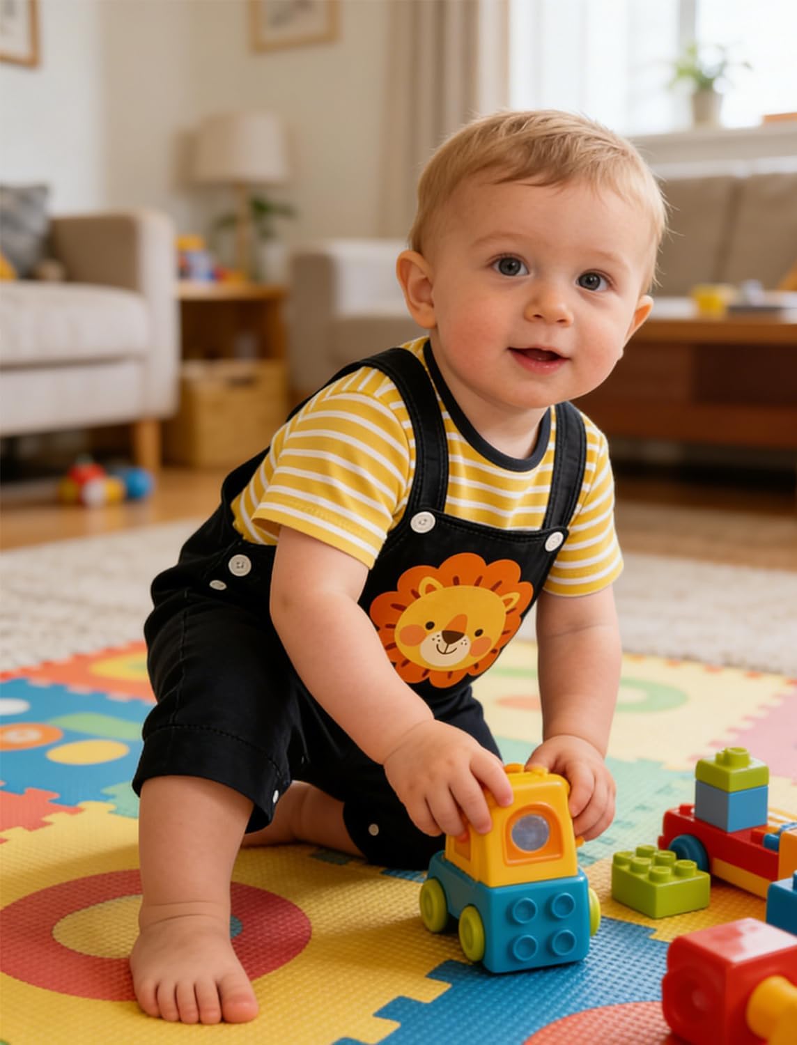 Thumbnail 3 de SFreeBo Infant 2-Piece Baby Boys Romper & Dungarees Set