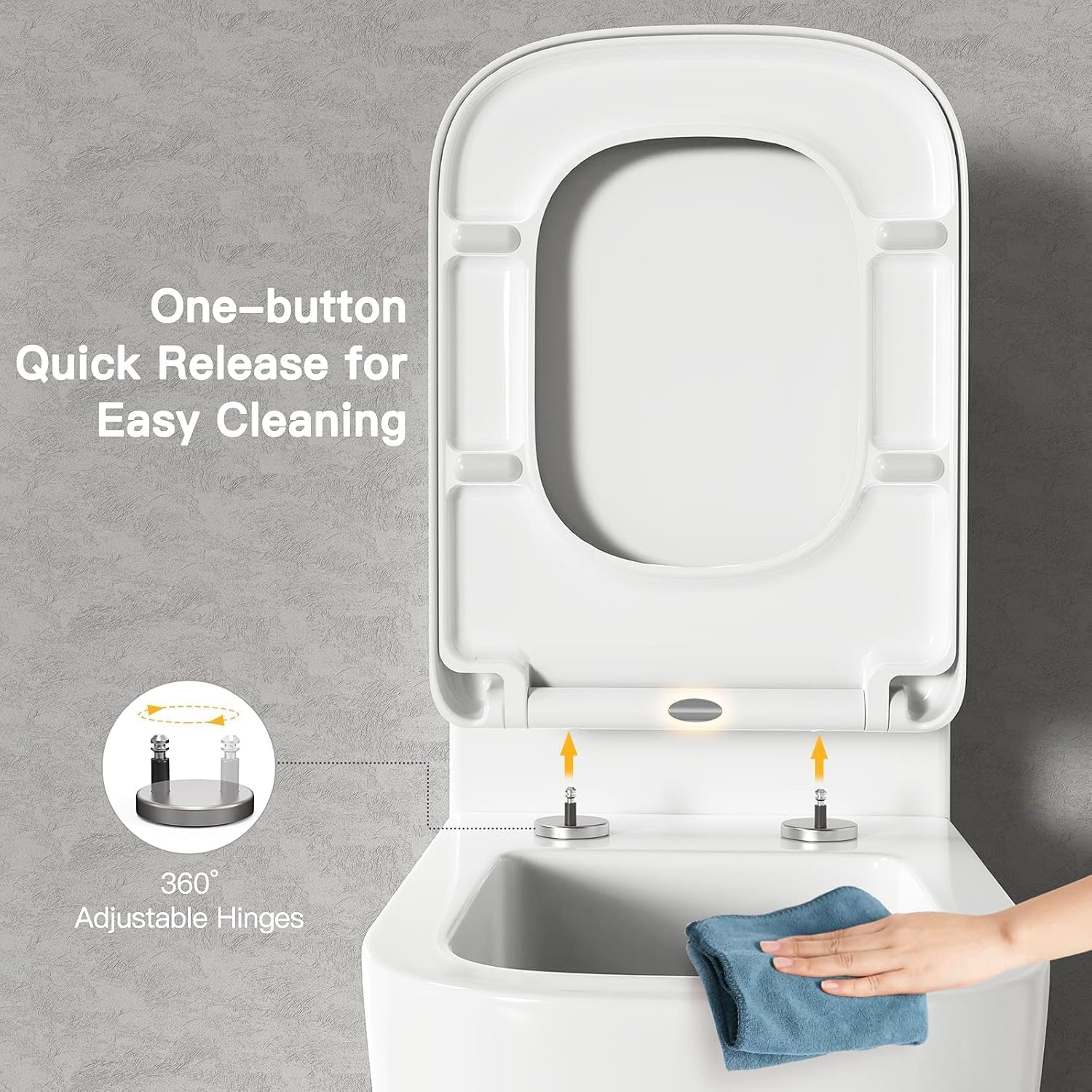Thumbnail 4 de Pipishell Square Toilet Seat 35.1×46.1 cm 🚽