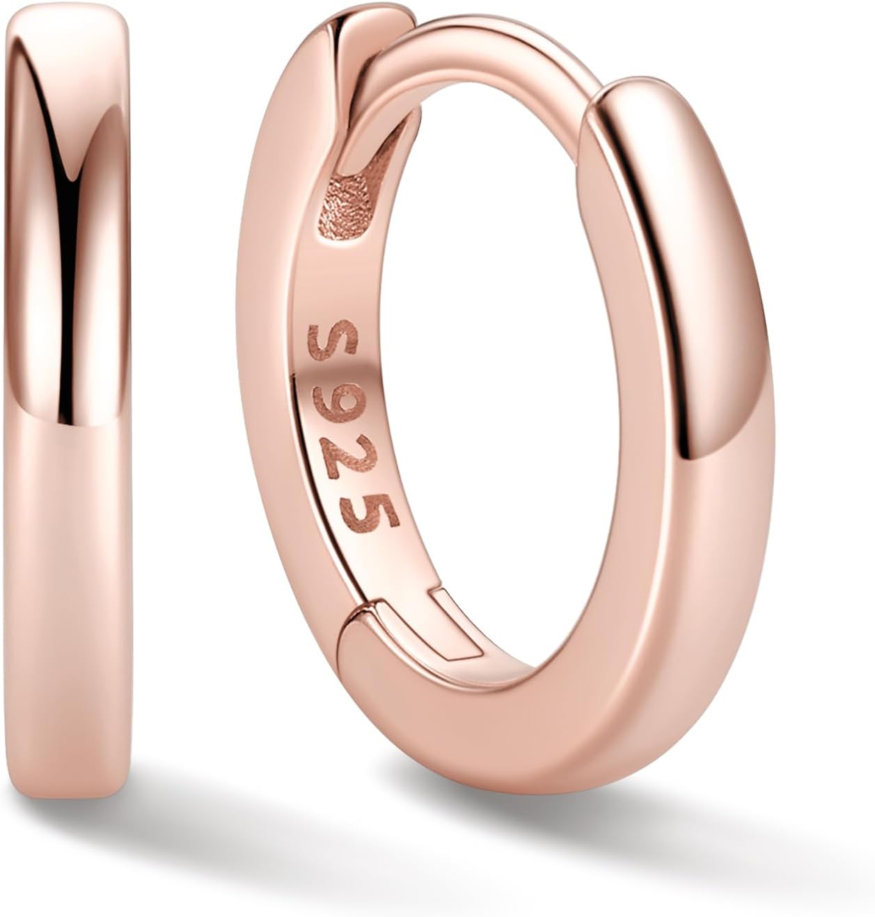 Detalle de ChicSilver Orecchini Cerchio Argento 925 8mm – Design minimalista, leggero ed elegante