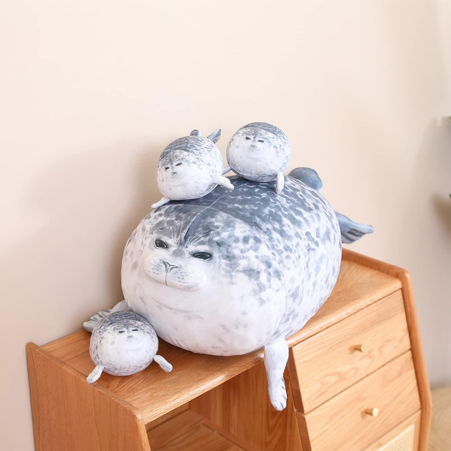 Thumbnail 6 de SQEQE Almohada de Foca gordita con 4 peluches bebé