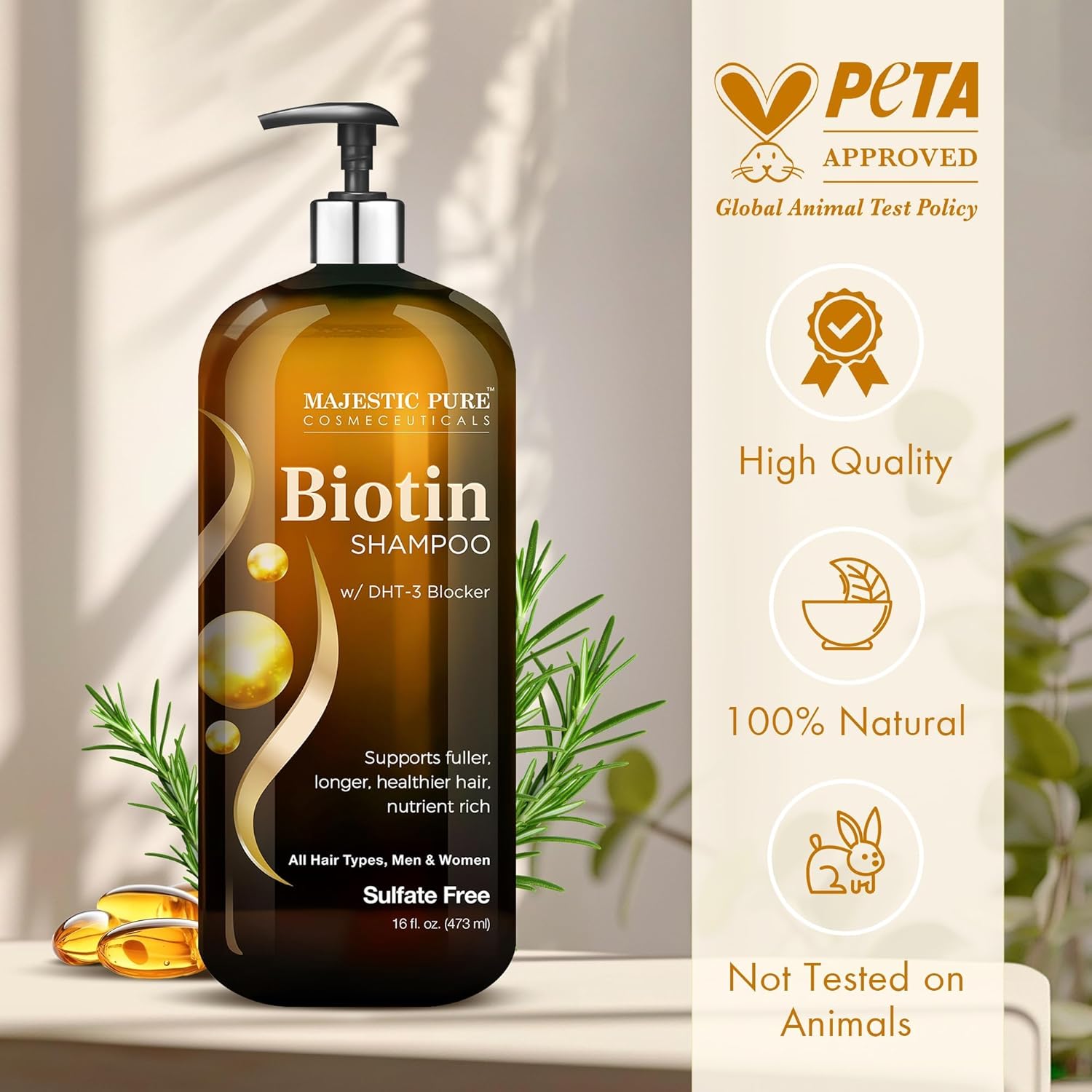 Detalle 2 de Majestic Pure Biotin Volumizing 16 fl oz