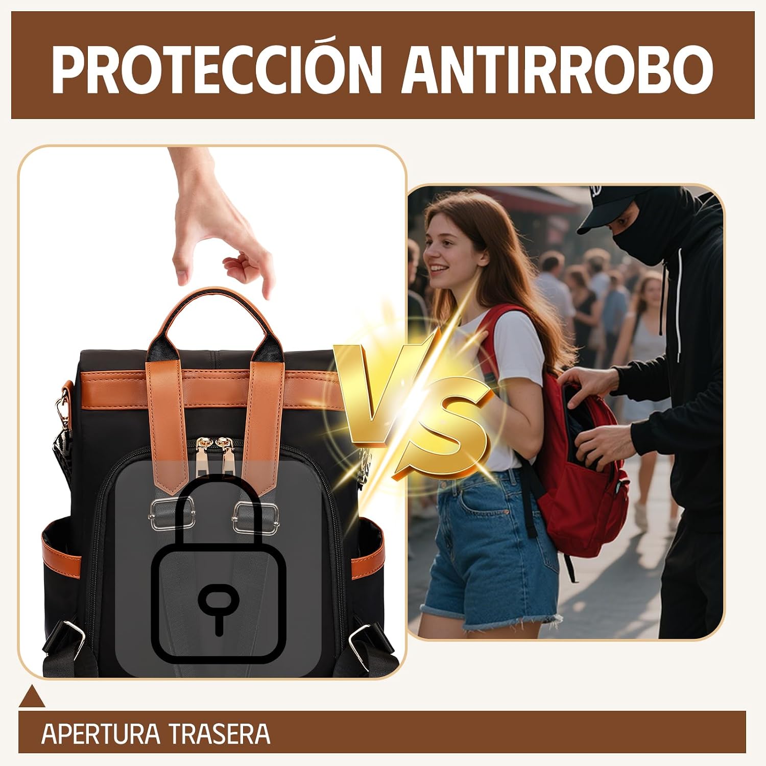Thumbnail 1 de ONETOALL Bolso Mochila Mujer Antirrobo