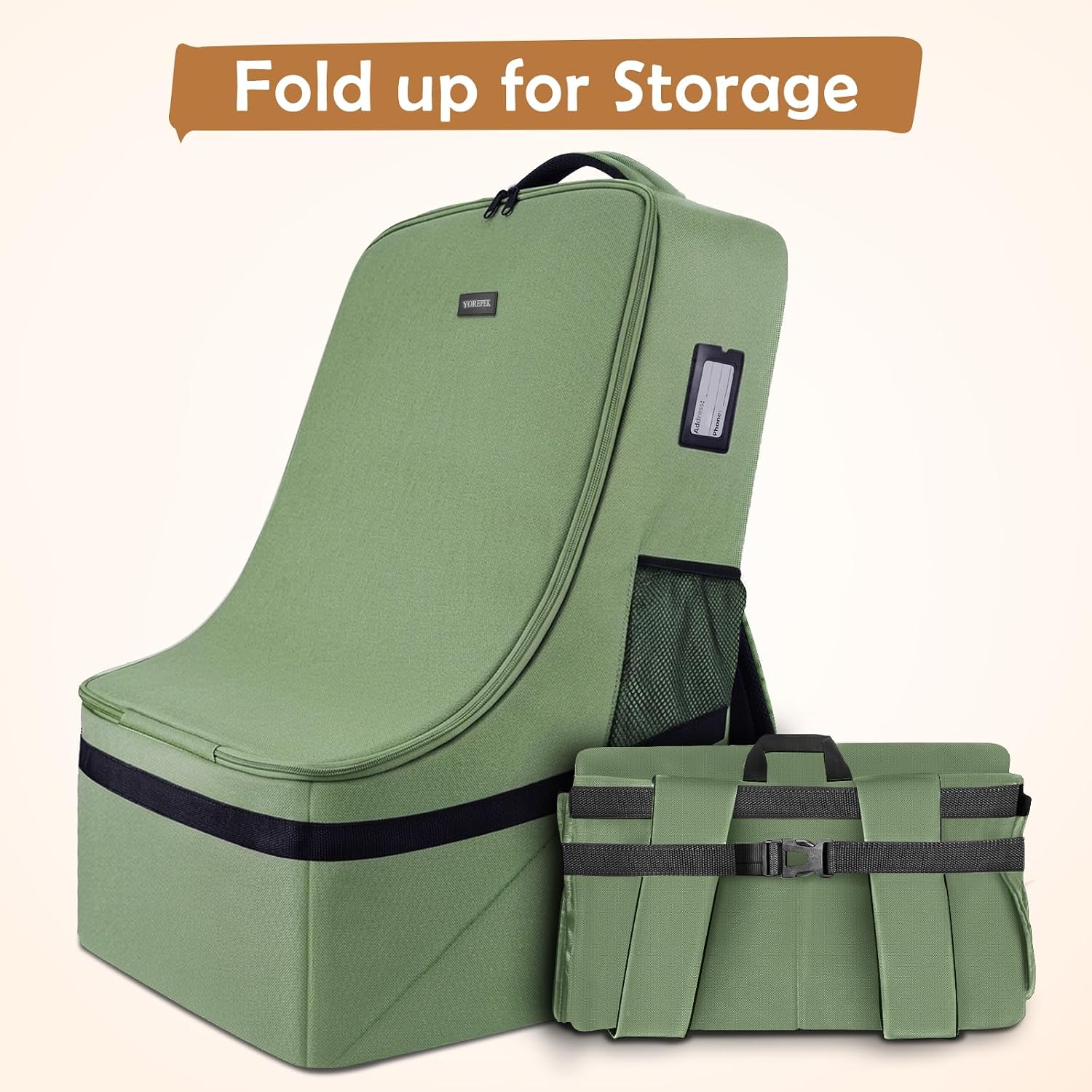 Thumbnail 6 de YOREPEK Padded Car Seat Travel Bag, 17" x 17" x 28", Backpack Straps