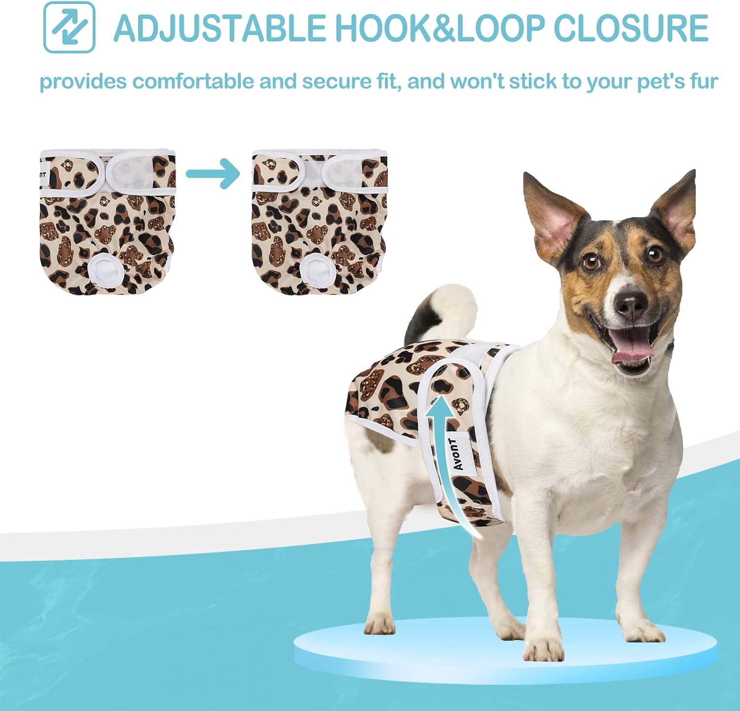 Thumbnail 1 de Avont 3 Pack Reusable Dog Diapers (XL) – Leopard Print, Highly Absorbent and Washable