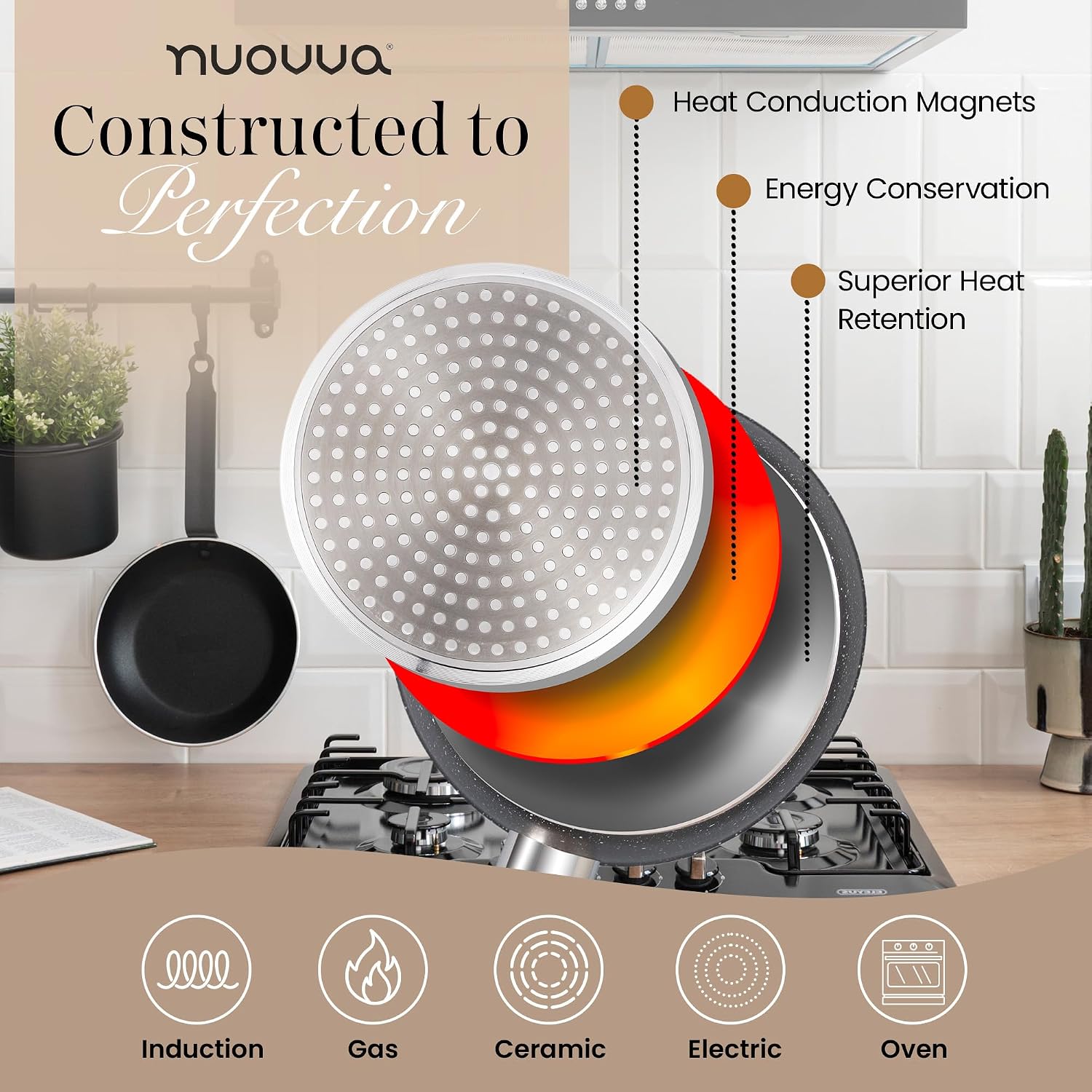 Detalle de Nuovva Non Stick Saucepan Set 3pcs