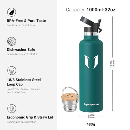 Detalle de Super Sparrow Botella 1 L térmica para deporte
