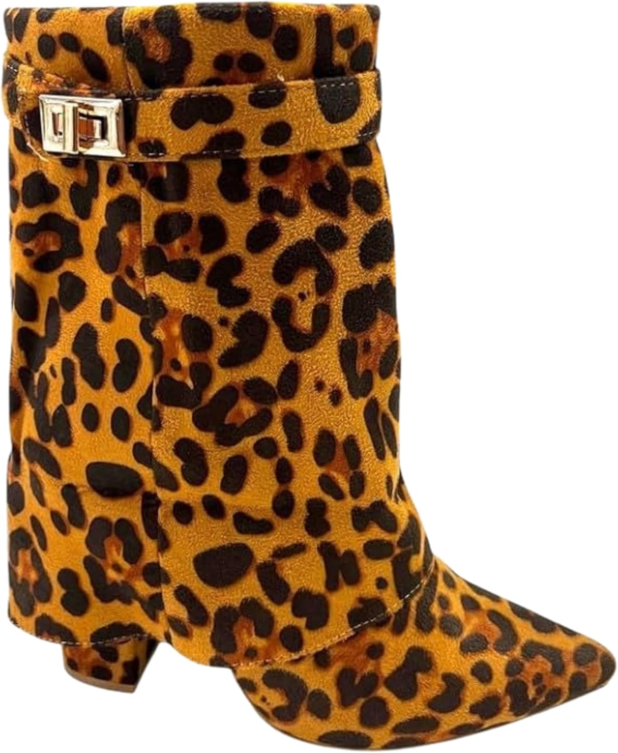 Detalle 2 de sole london Ladies’ Knee-High Fold-Over Boots, Black Faux Suede, 4-Inch Block Heel