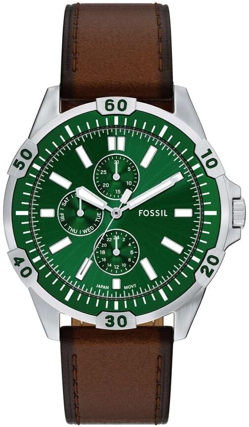 Detalle de FOSSIL Garrett Uhr für Herren – Quarz Multifunktionsuhr mit Edelstahl- oder Lederarmband