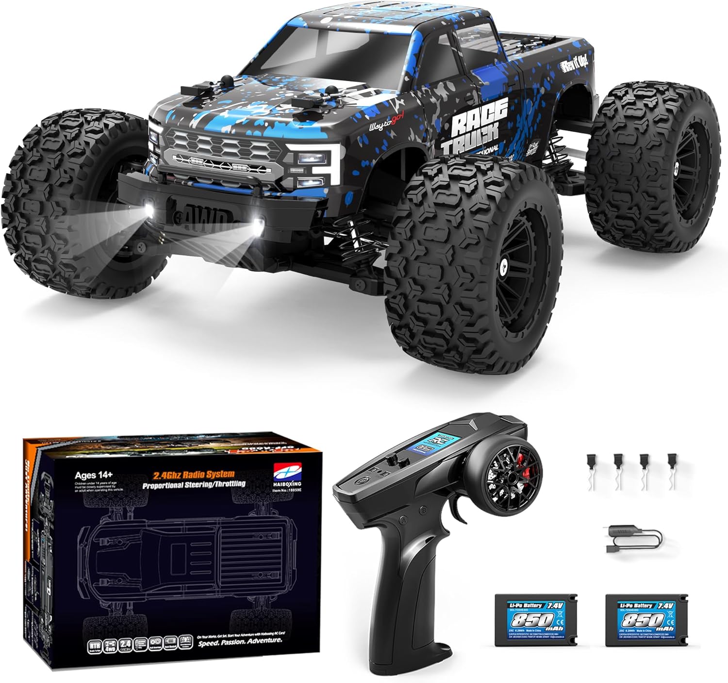 Detalle de HAIBOXING 18859E Ferngesteuertes Auto 1:18 – All-Terrain 4WD, 36 km/h