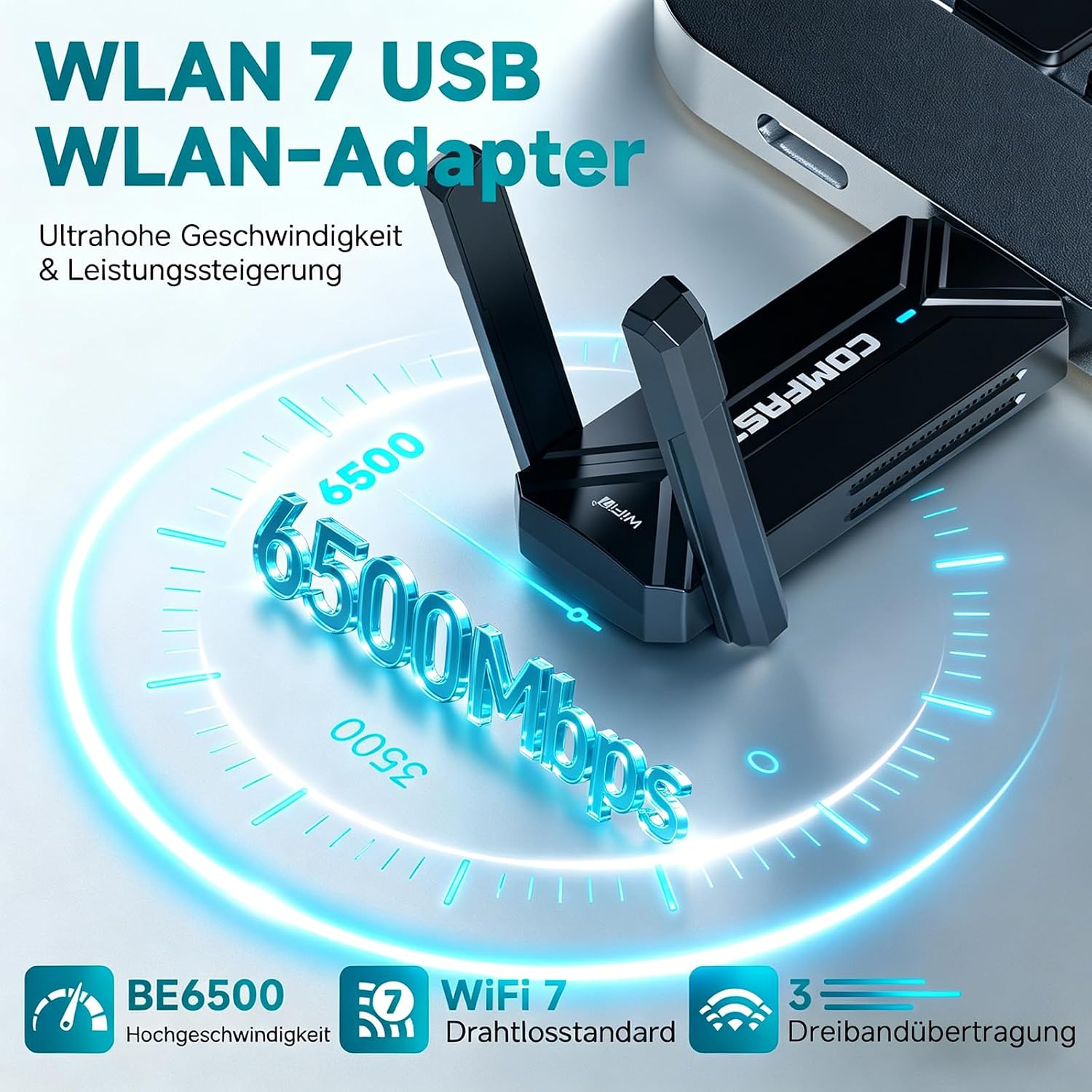 Thumbnail 1 de COMFAST WLAN Stick USB 3.0 – WiFi 7 mit Tri-Band, MU-MIMO & OFDMA