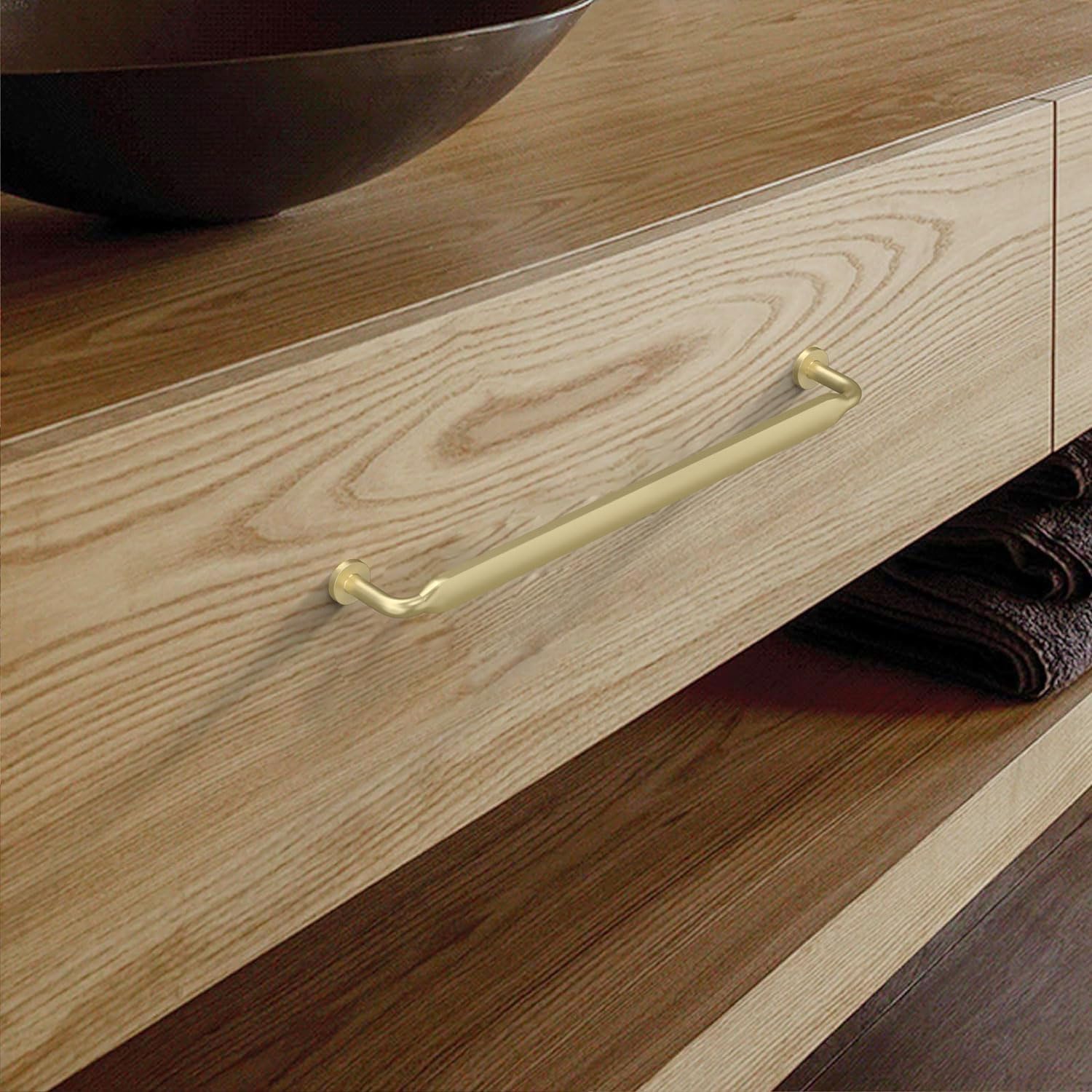 Detalle de Asidrama 2028 Cabinet Pulls, 12.6-Inch Brushed Brass, 6-Pack