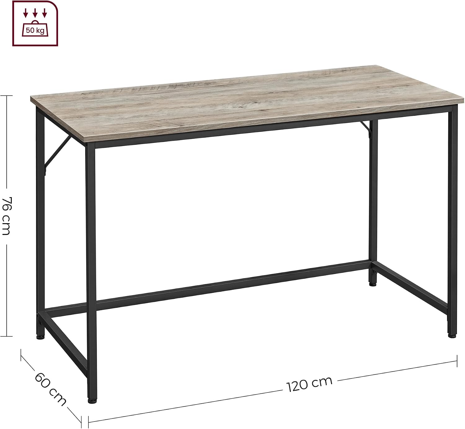 Thumbnail 2 de VASAGLE LWD039B02V1 Computertisch 120×60×76 cm