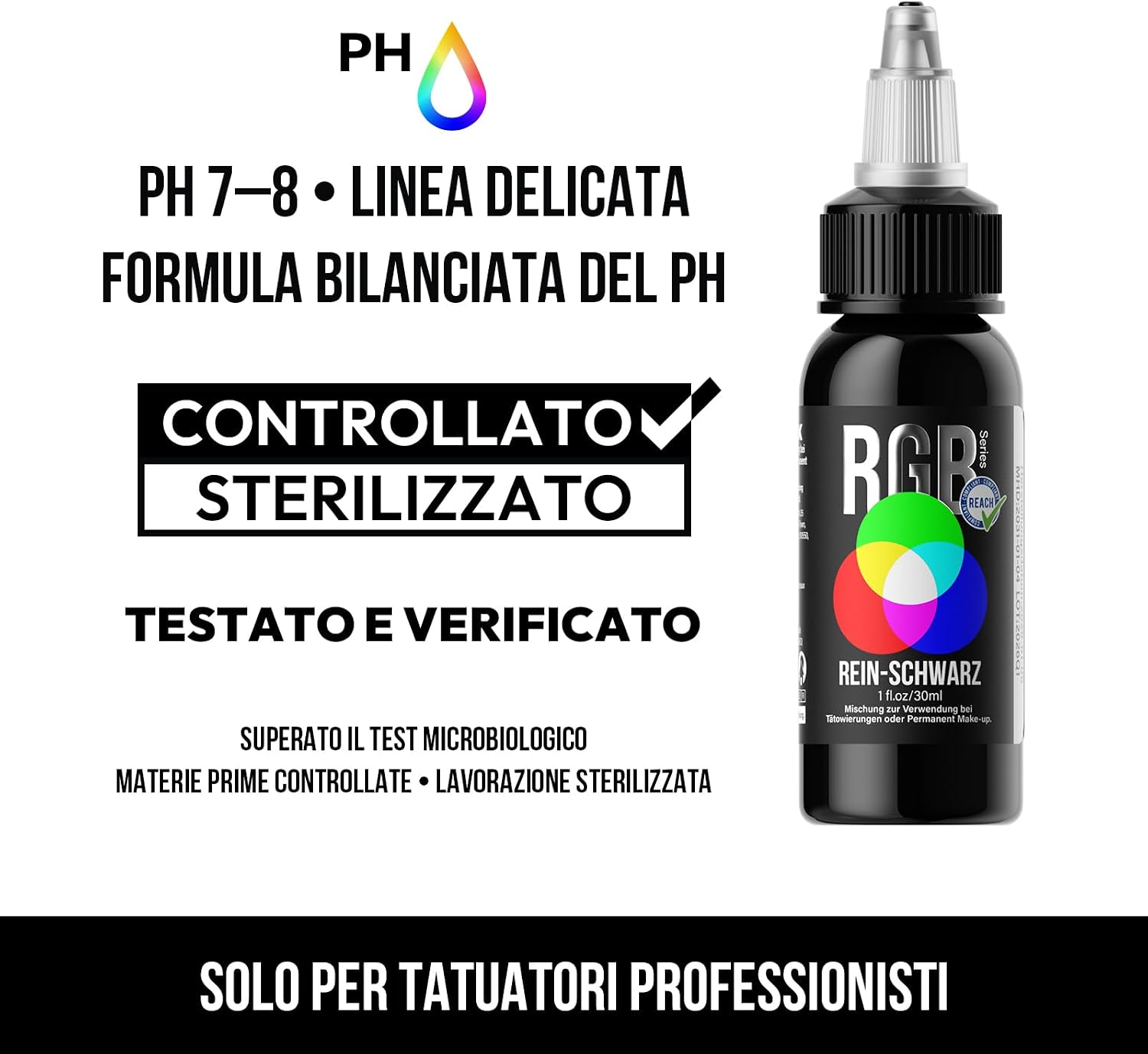 Detalle de HAWINK Inchiostro per Tatuaggi Nero 1oz (30ml) TI205DE-30-001