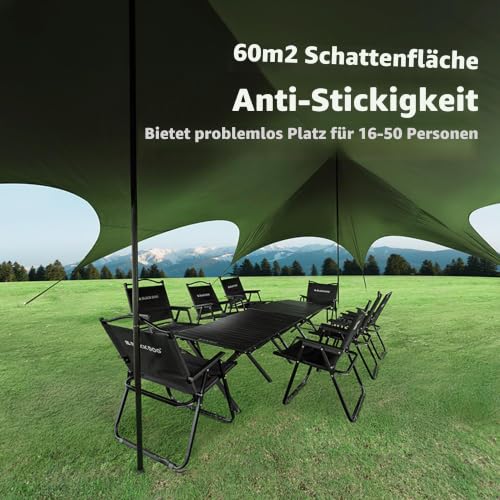 Thumbnail 2 de Windhike Blackdog Camping Zeltplane 26/60 m² Schattenfläche – robustes Tarp mit UV-Schutz