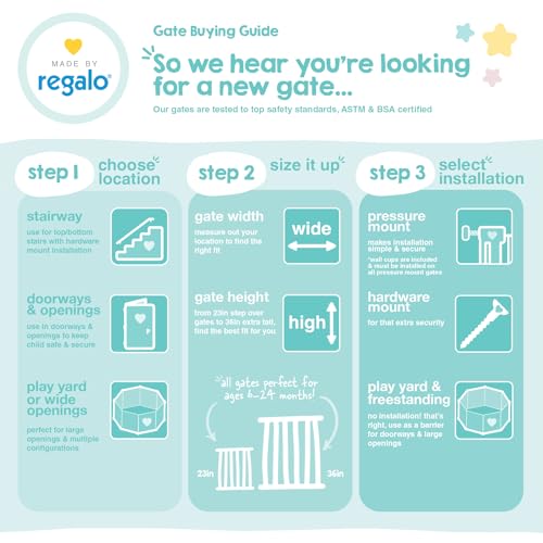 Thumbnail 9 de Regalo Safety Easy Step Baby Gate for Doorways & Bottom of Stairs (73.6–95.5 cm) with Extension