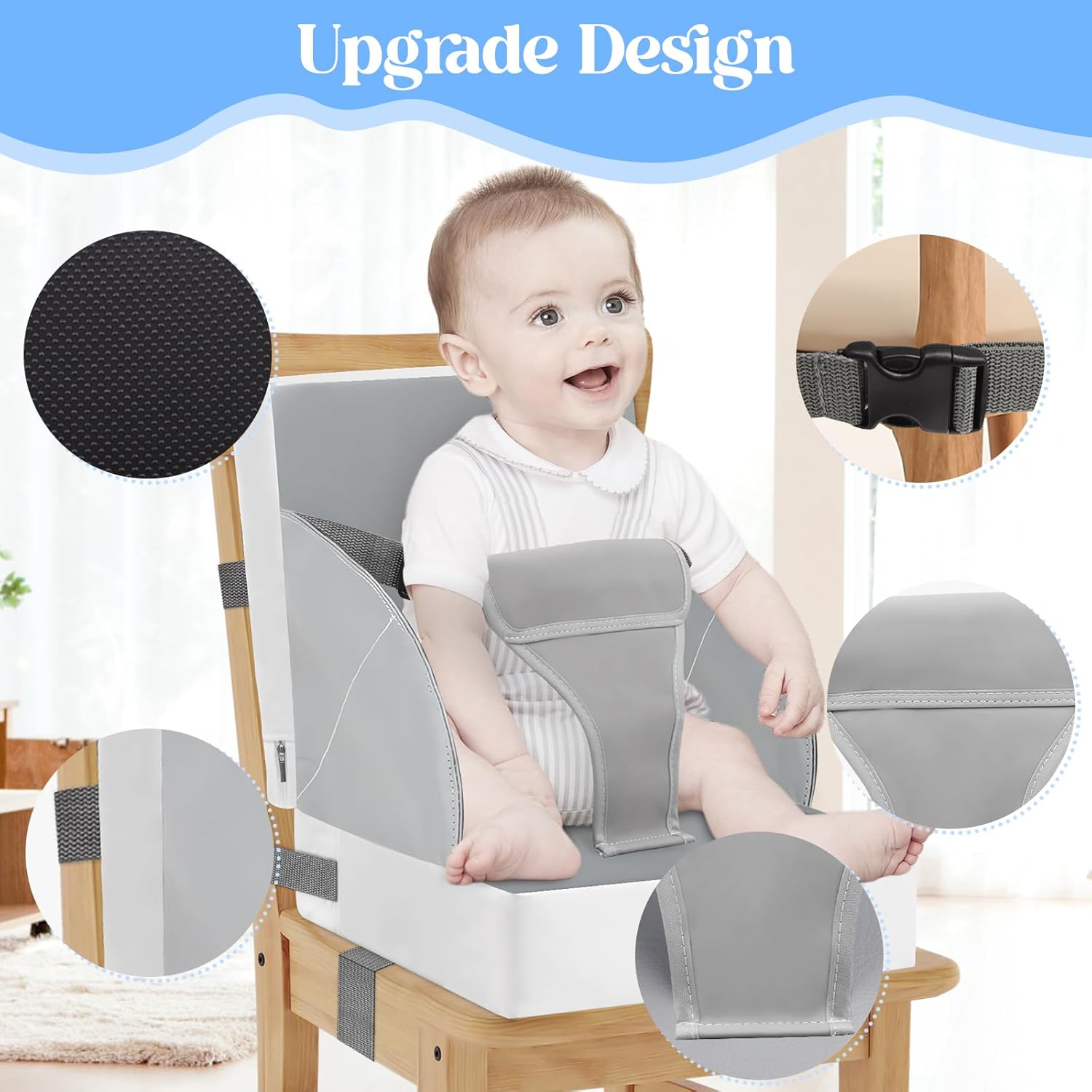 Thumbnail 1 de Rehausseur de chaise enfant 3 points gris