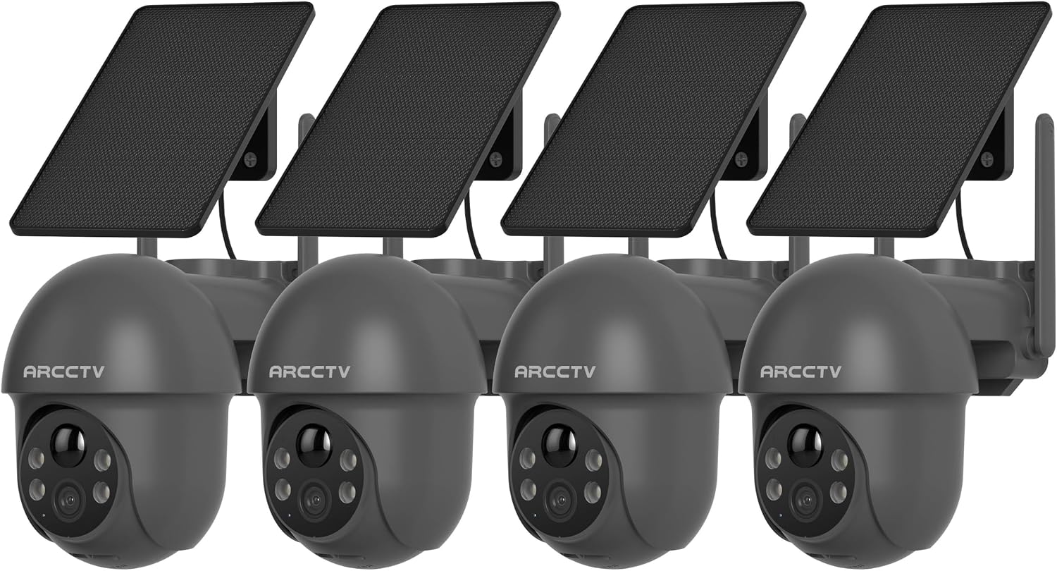 Detalle de ARCCTV Q1 wifi-bewakingscamera voor buiten, 4 MP, PTZ en zonne-energie
