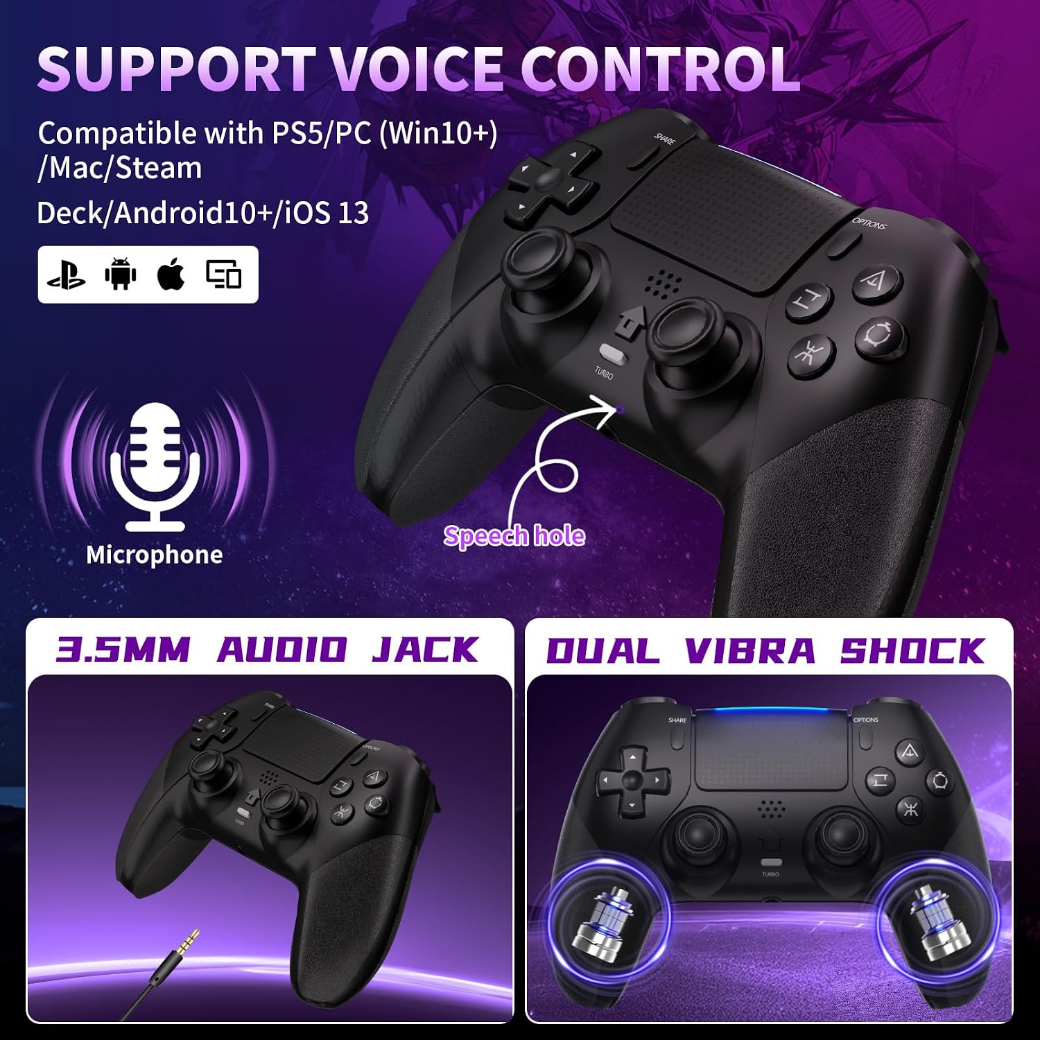 Detalle de SZDILONG Wireless Controller with Light for PS5 Pro/Slim and More