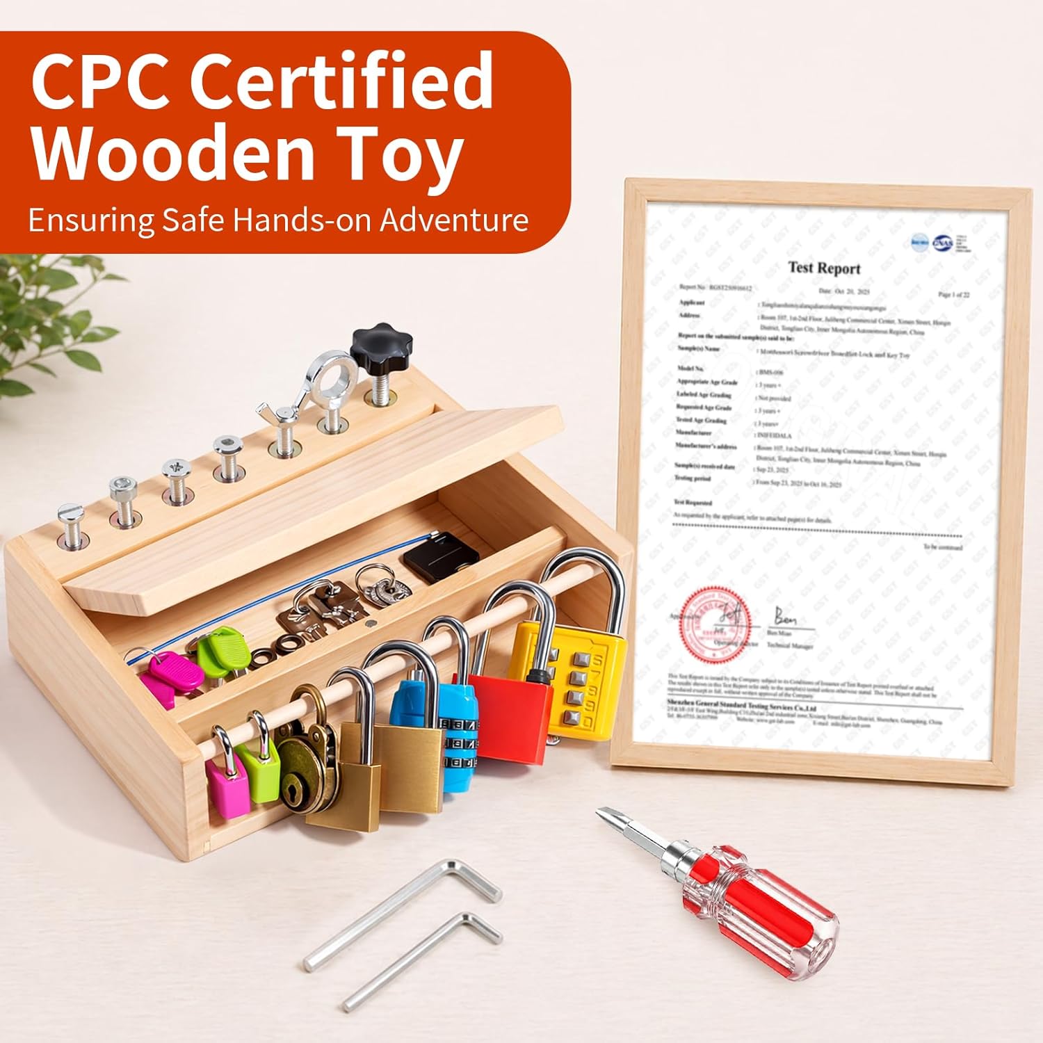 Thumbnail 4 de INIFEIDALA Montessori screwdriver board lock and key set for 3+ year olds